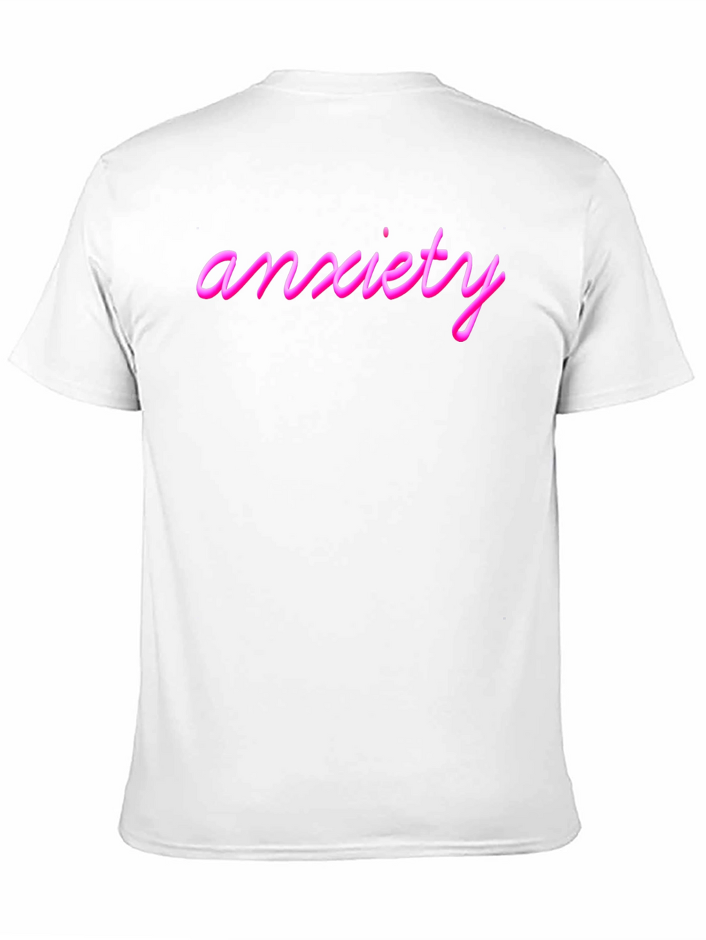 Anxiety Pink Text Black T-Shirt