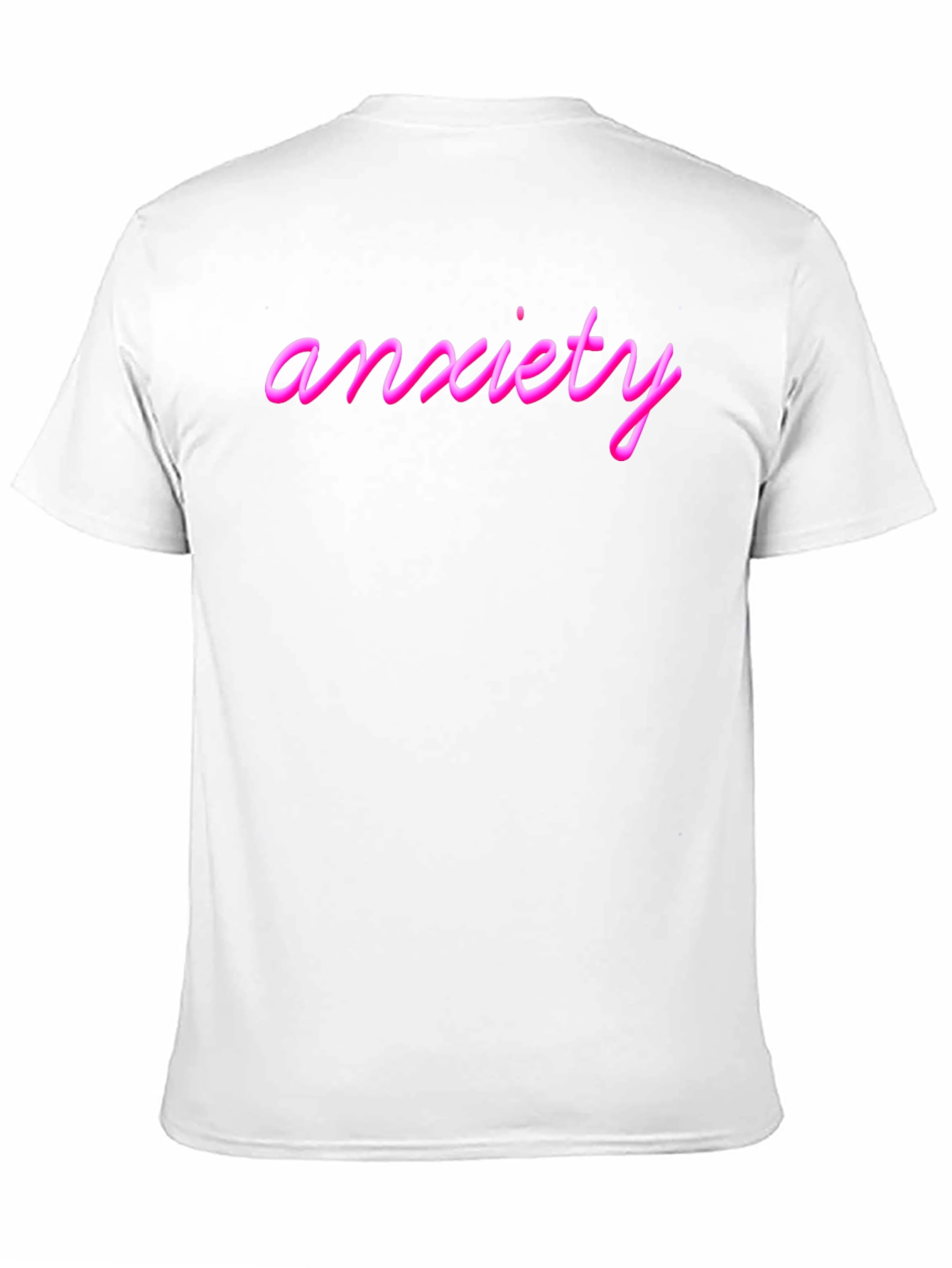 Anxiety Pink Text Black T-Shirt