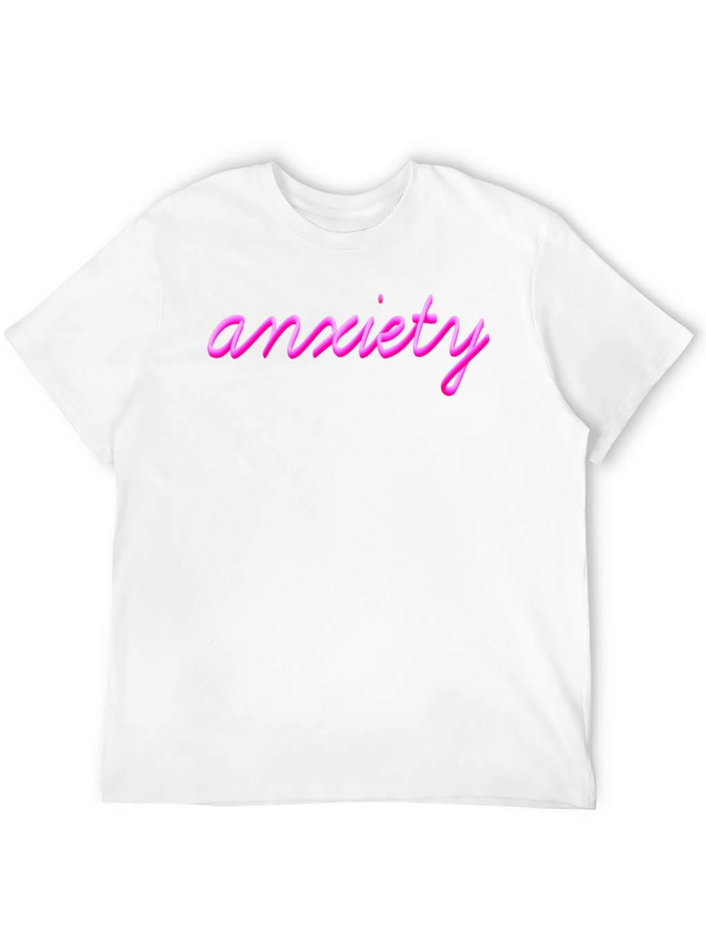 Anxiety Pink Text Black T-Shirt