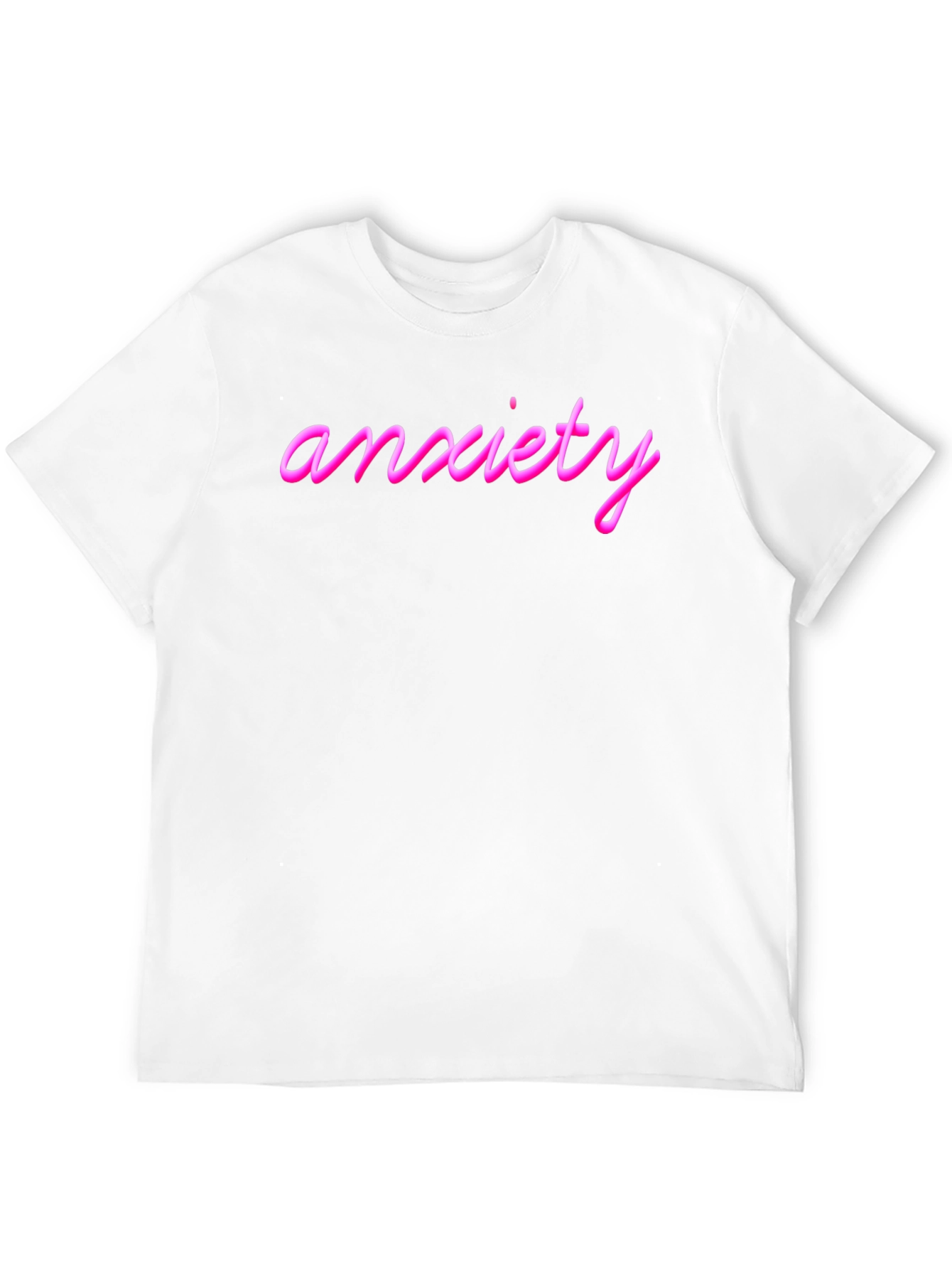 Anxiety Pink Text Black T-Shirt