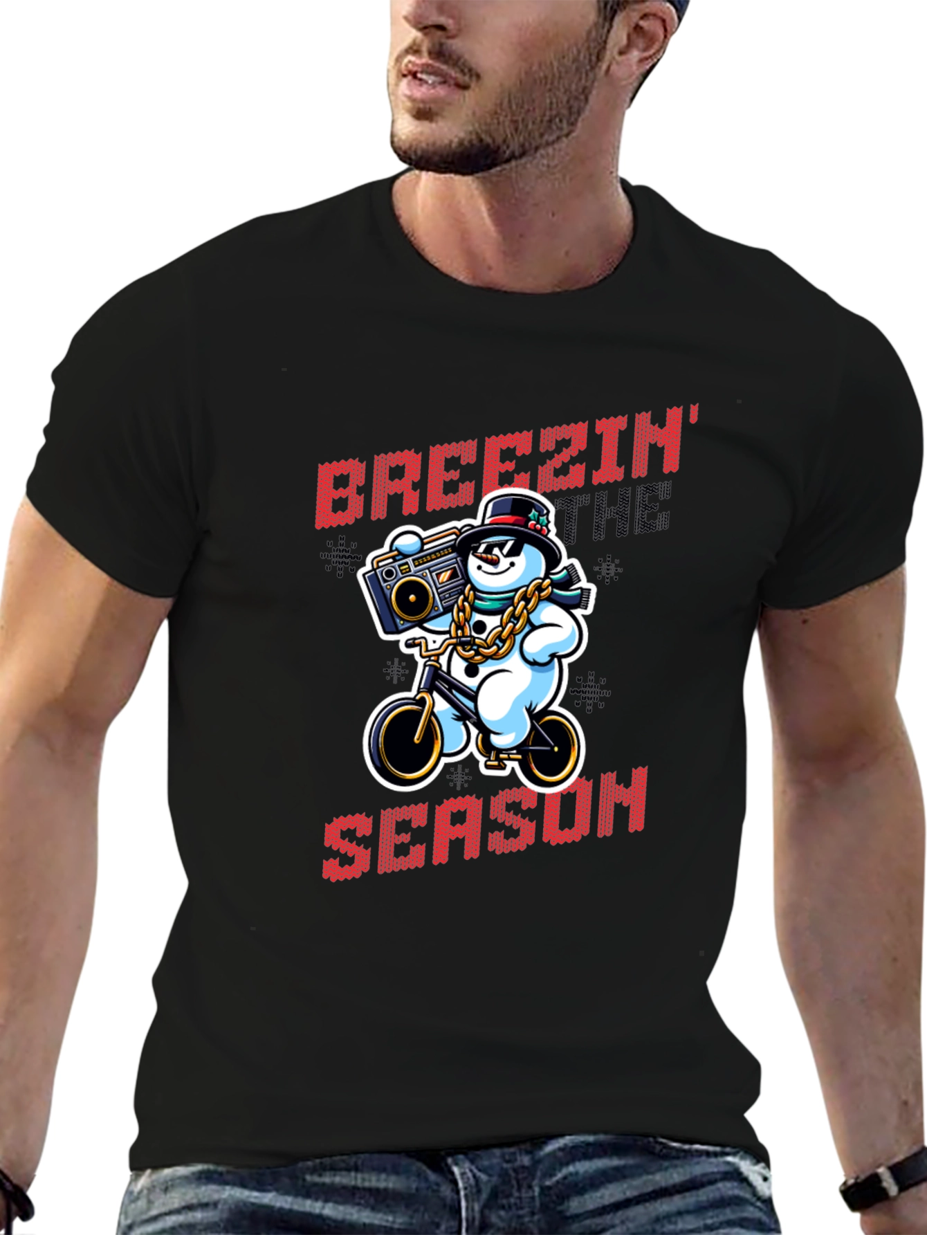 Breezin Thru the Season Black T-Shirt