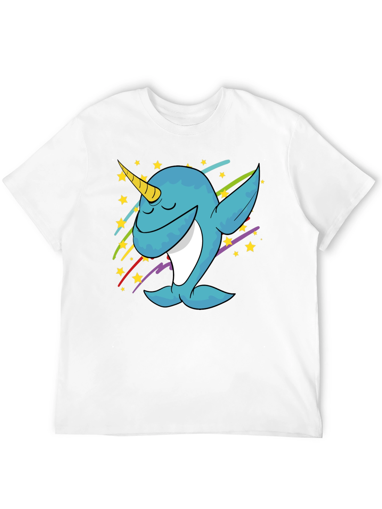 Dabbing Narwhal Graphic Tee - Trendy Black T-Shirt