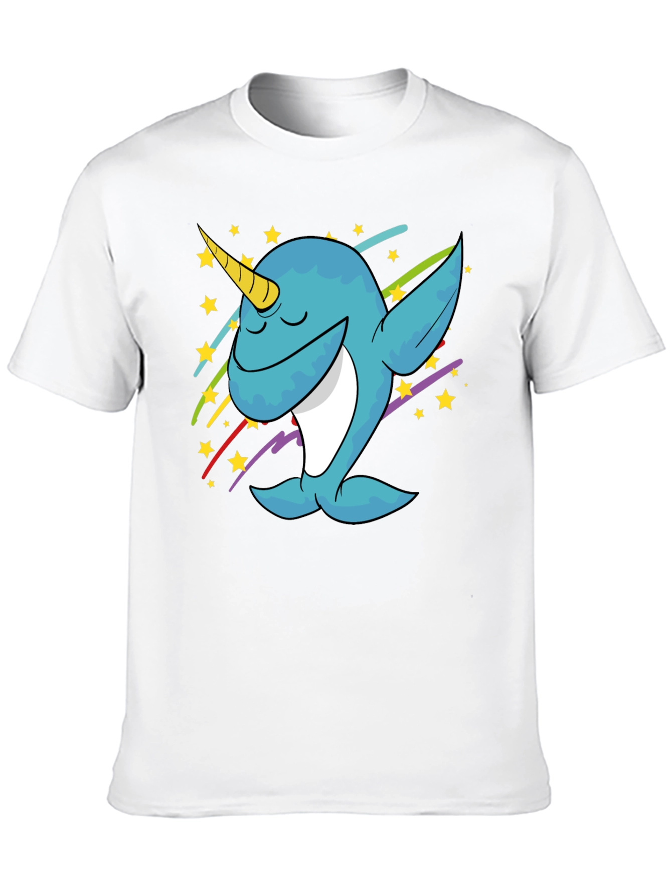 Dabbing Narwhal Graphic Tee - Trendy Black T-Shirt