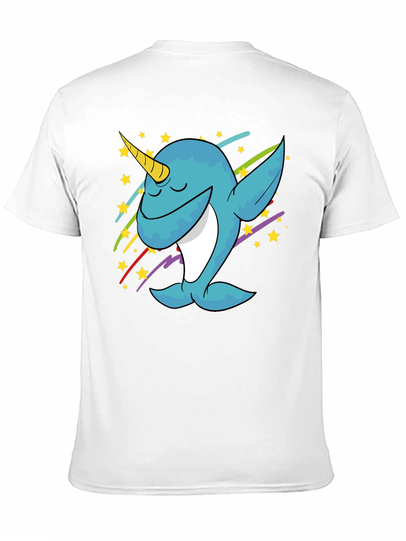 Dabbing Narwhal Graphic Tee - Trendy Black T-Shirt
