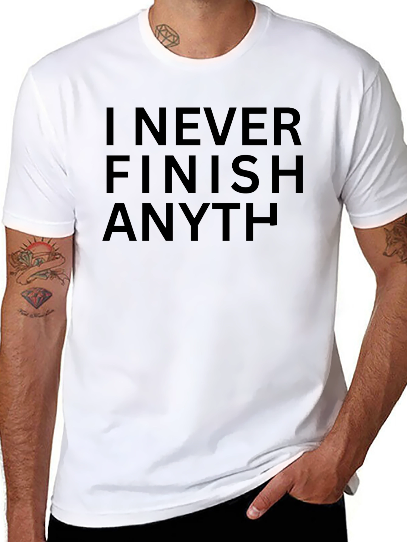 I Never Finish Anything Sarcastic T-Shirt