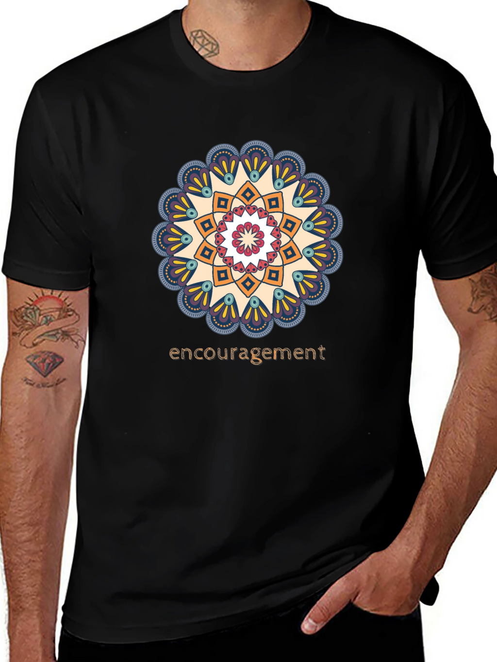 Encouragement Mandala T-Shirt - Stylish Graphic Tee