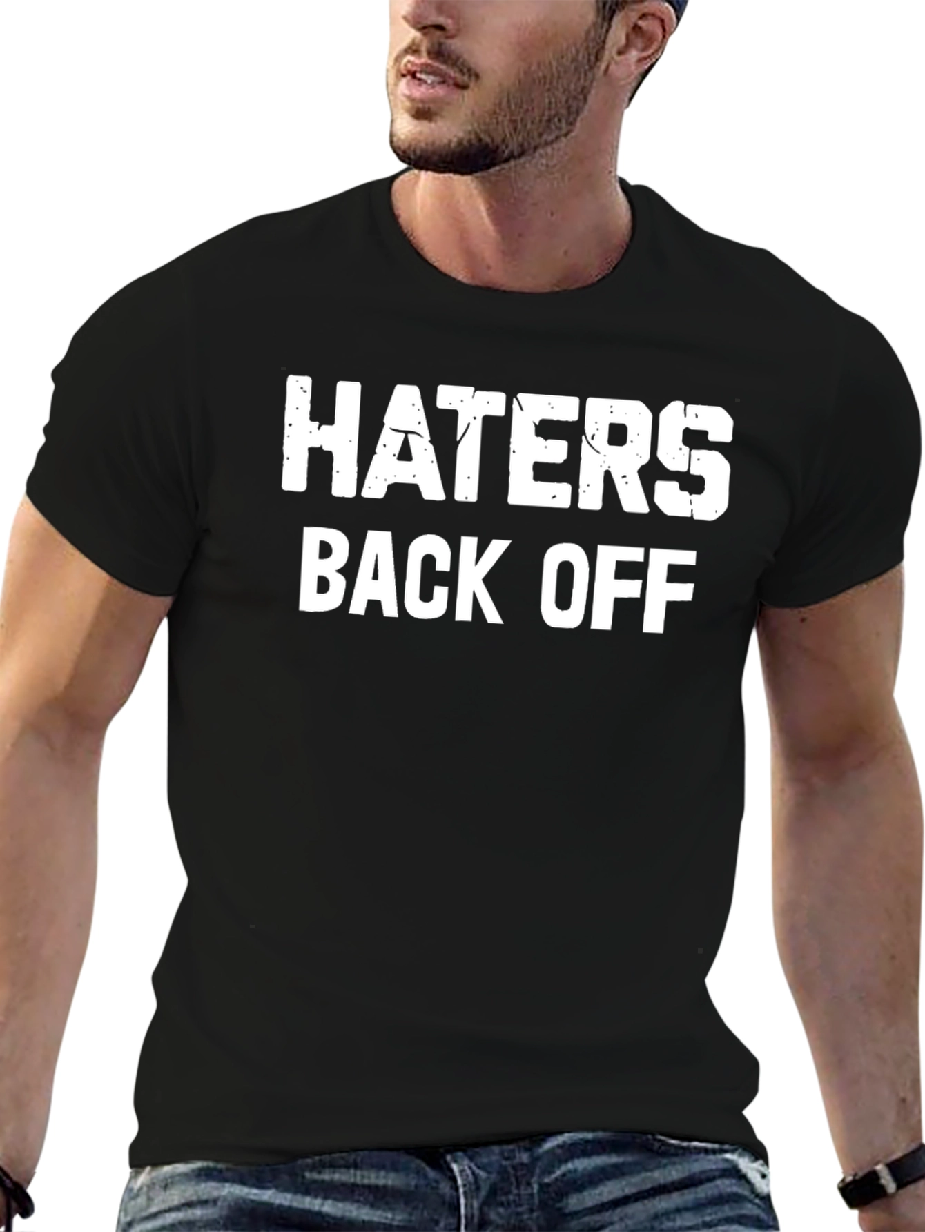 Haters Back Off Graphic Tee - Black Cotton Blend