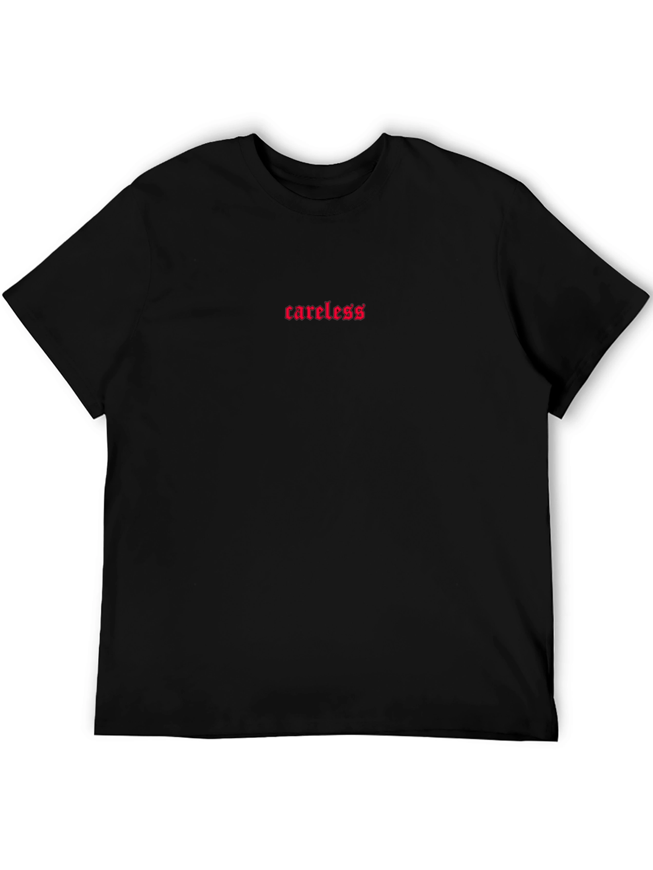 Careless Embroidered Black T-Shirt