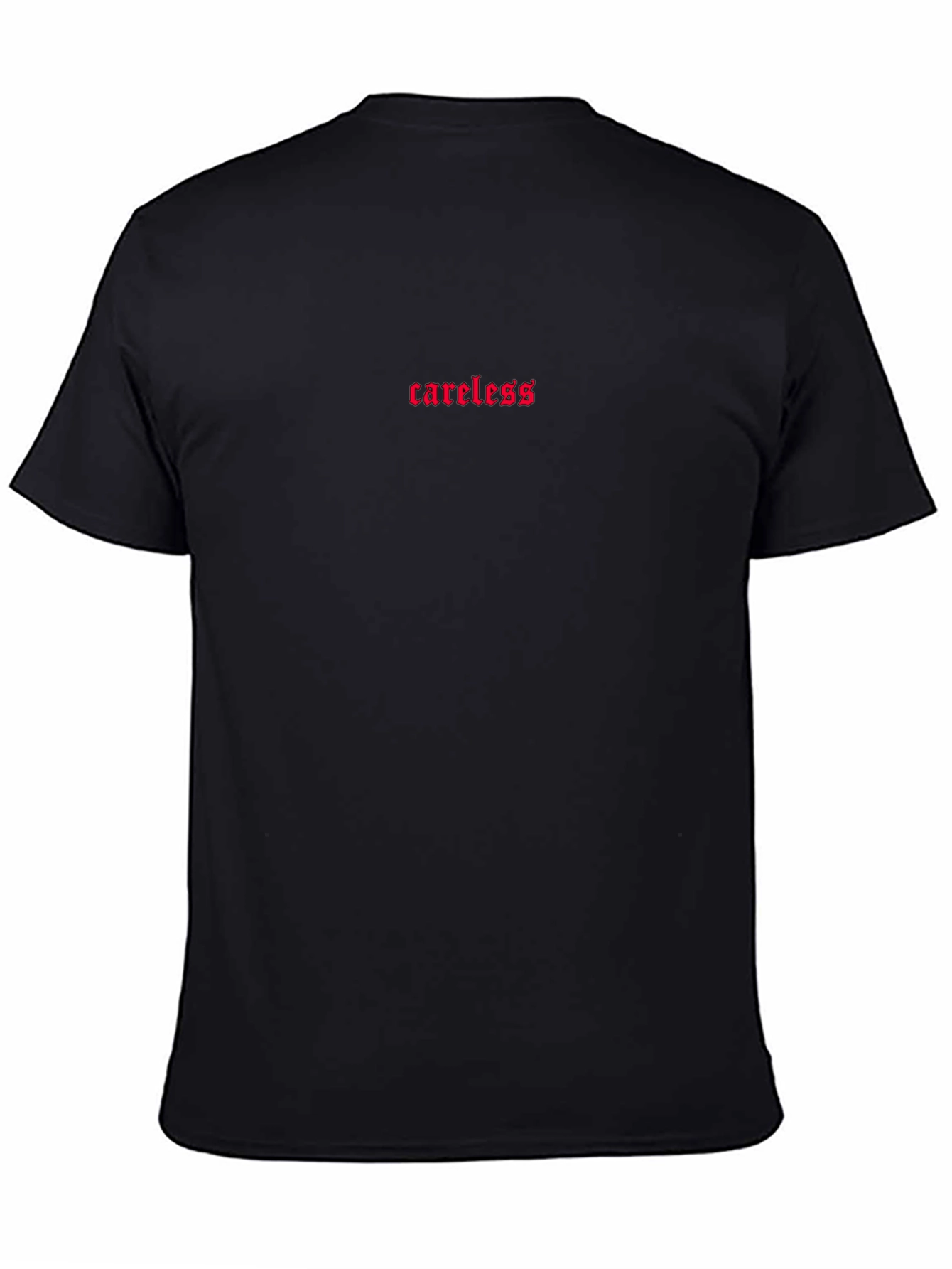Careless Embroidered Black T-Shirt