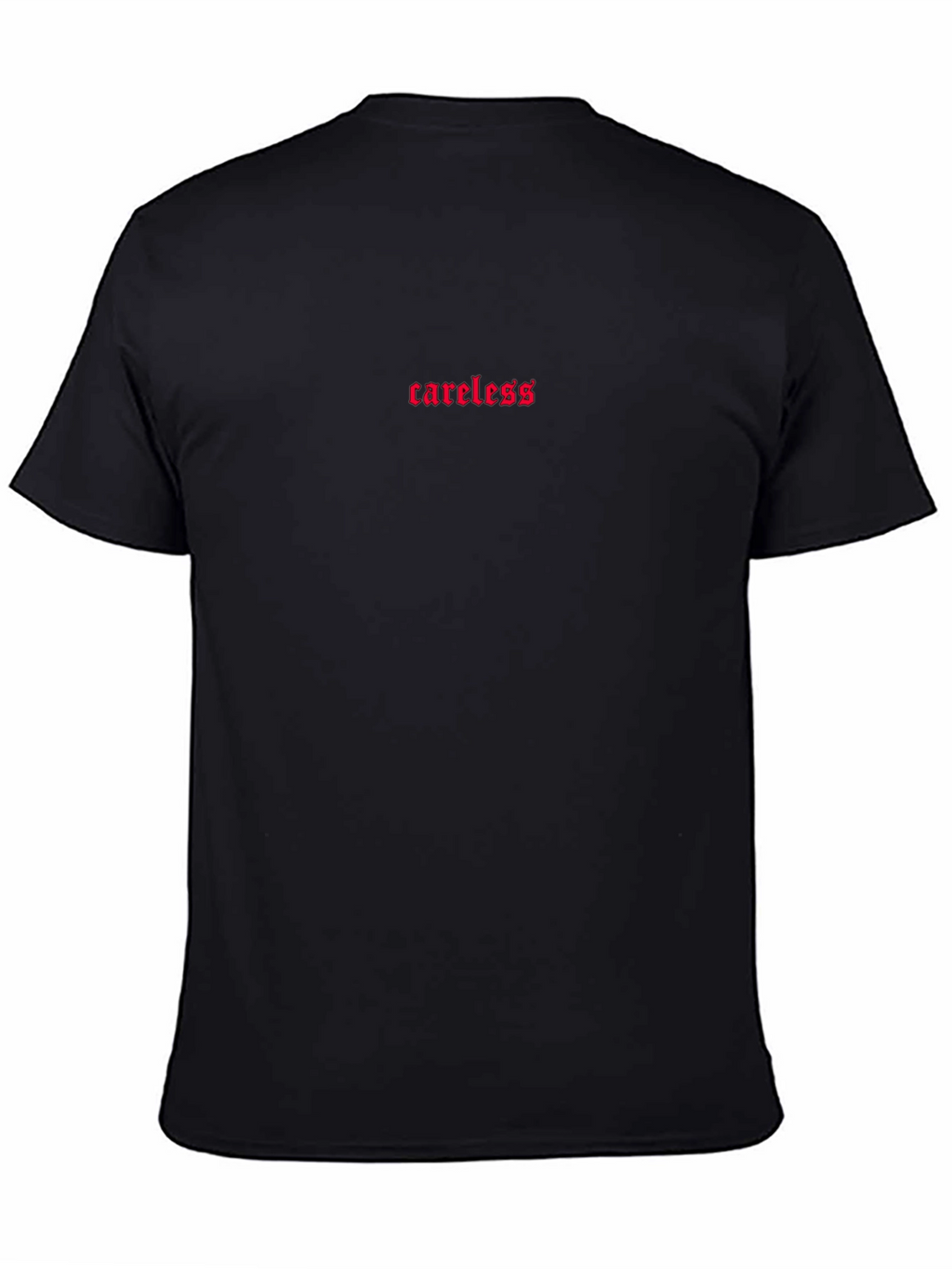 Careless Embroidered Black T-Shirt
