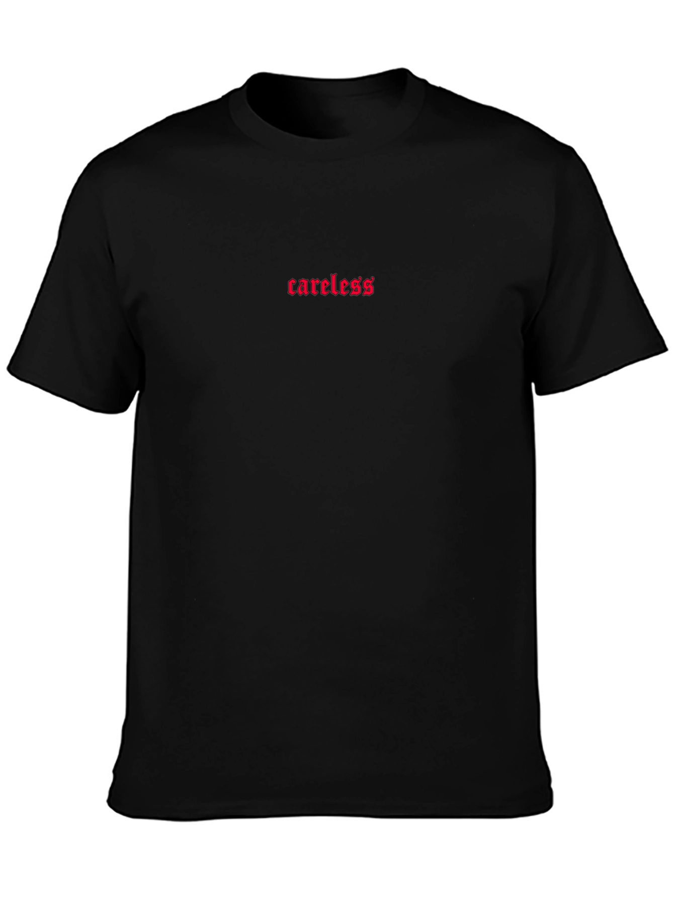 Careless Embroidered Black T-Shirt