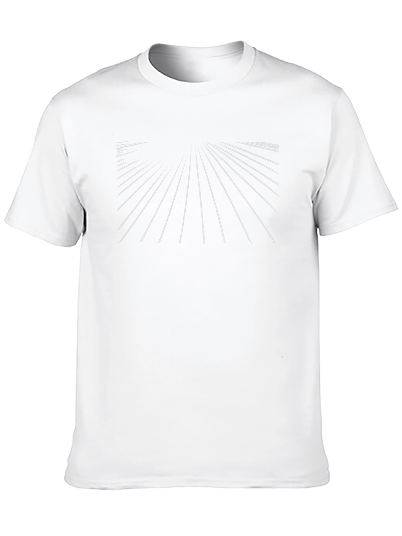 Abstract Perspective Line Graphic Tee - Modern Black T-Shirt