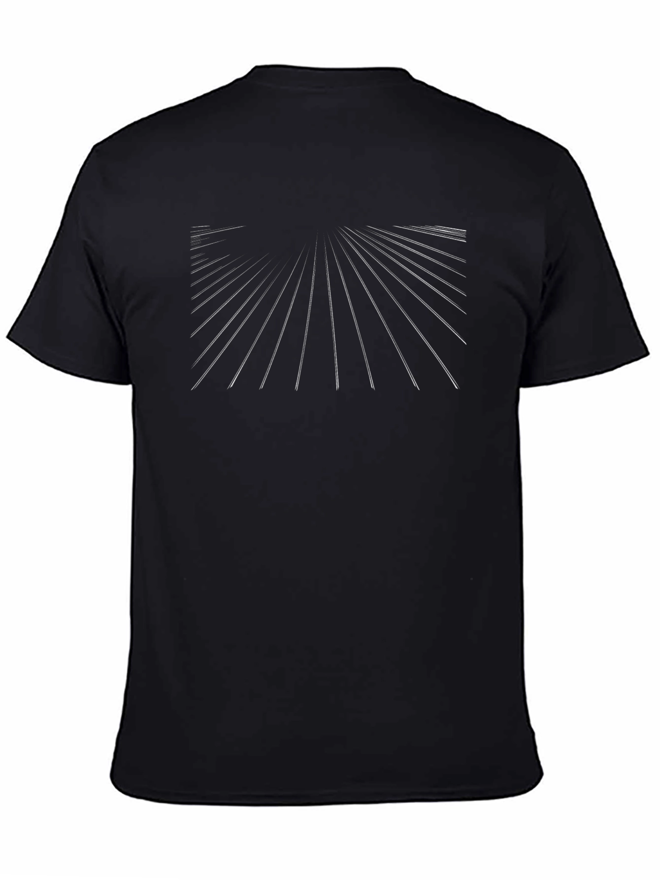 Abstract Perspective Line Graphic Tee - Modern Black T-Shirt