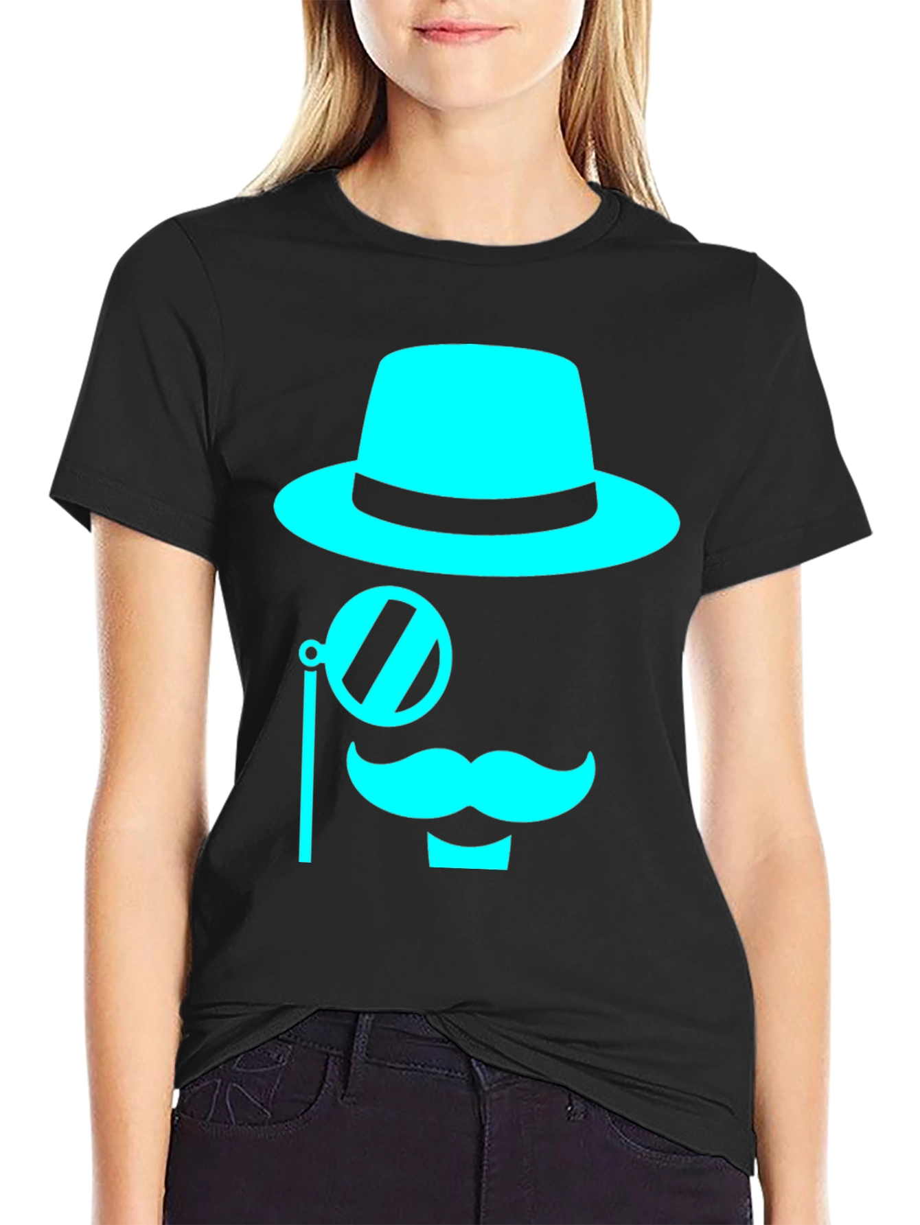 Cyan Graphic Tee - Monocle & Moustache Design