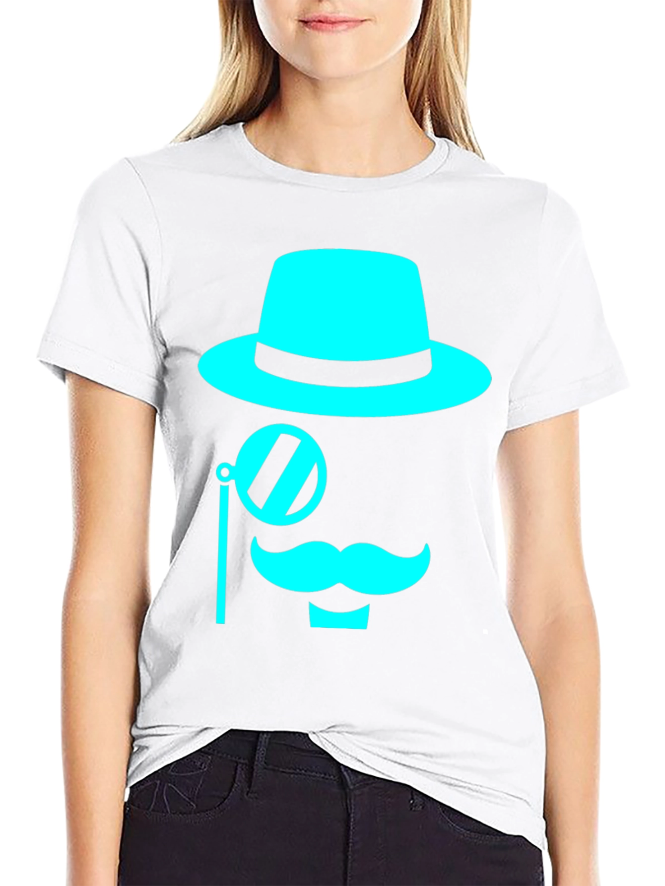 Cyan Graphic Tee - Monocle & Moustache Design