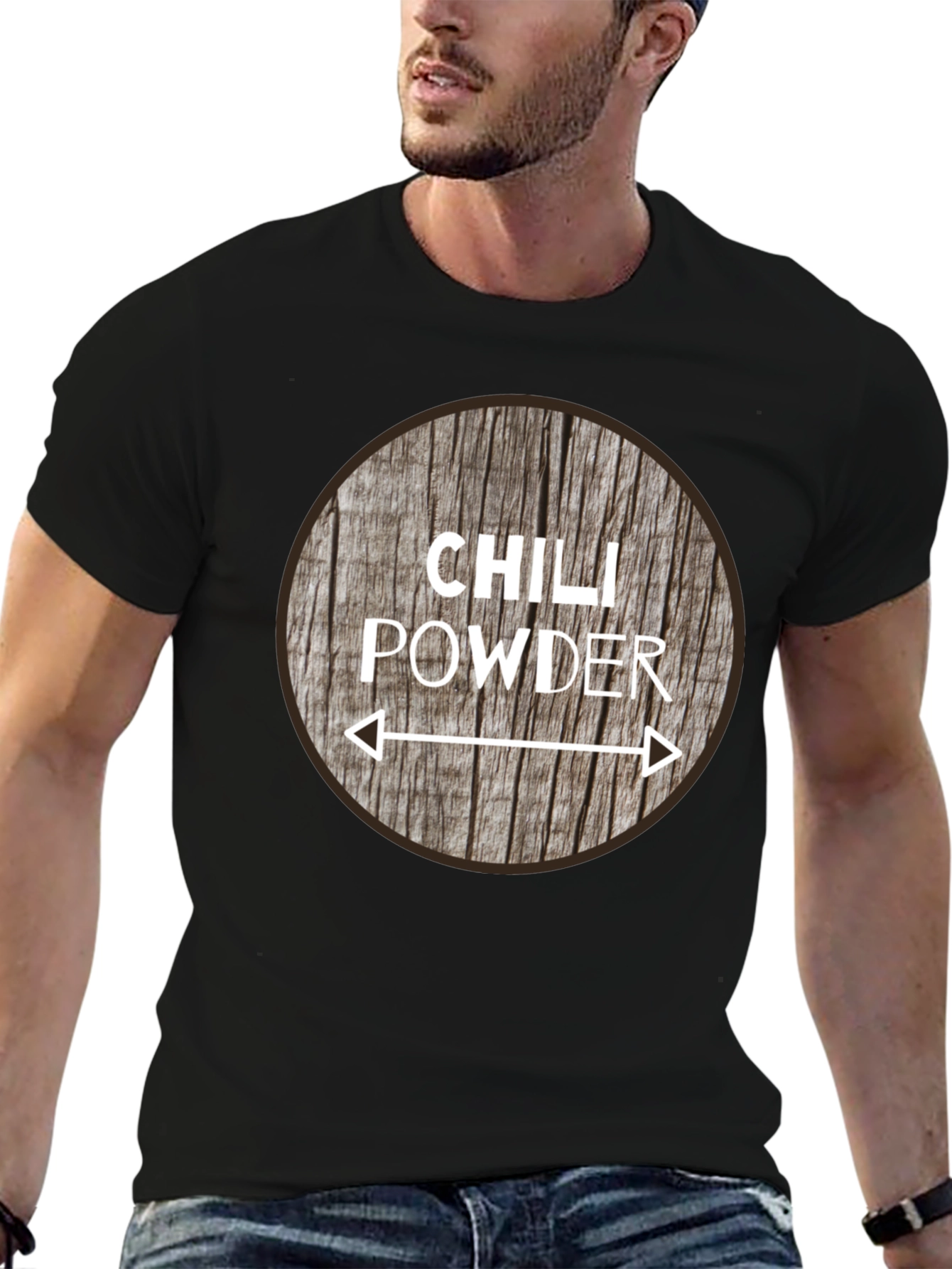 Chili Powder Graphic Tee - Unique Wood Design