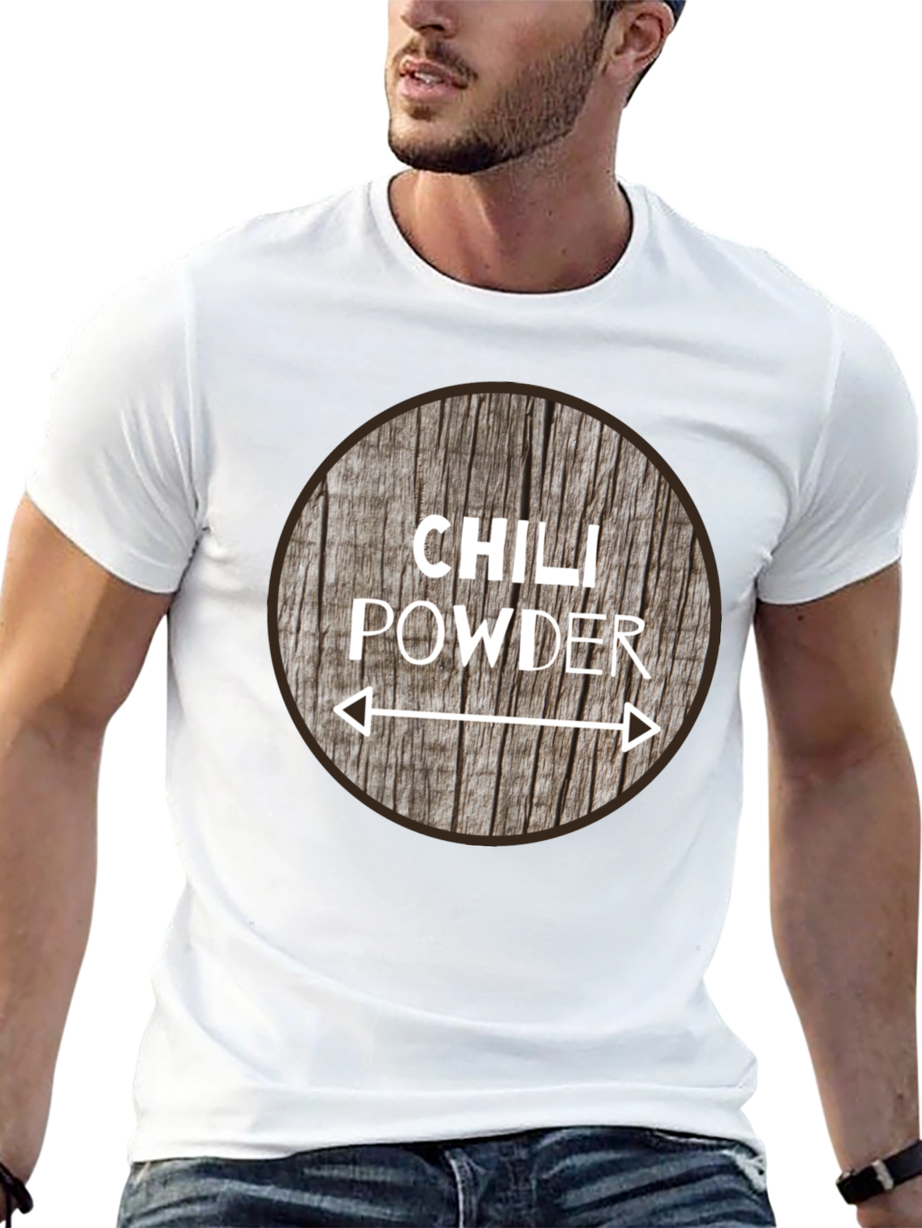 Chili Powder Graphic Tee - Unique Wood Design