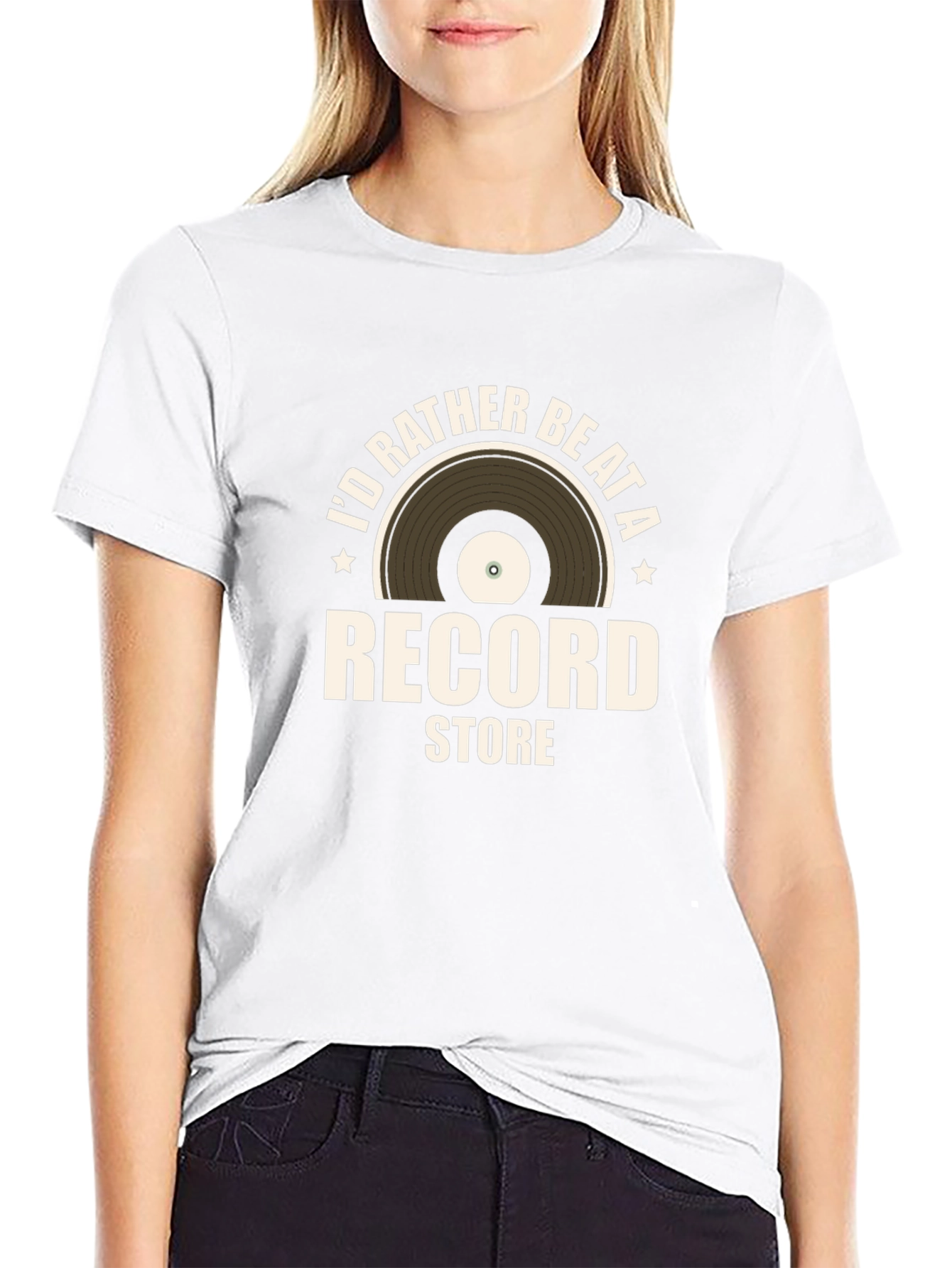 Id Rather Be At a Record Store Graphic Tee