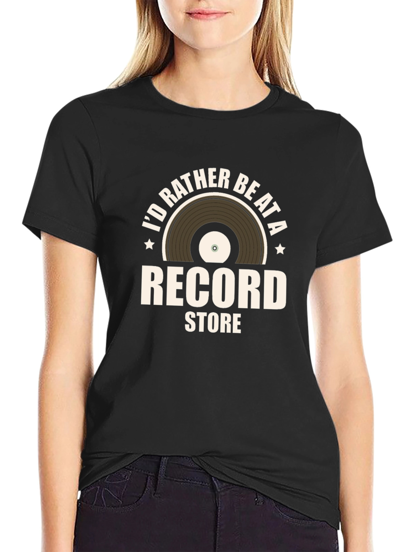 Id Rather Be At a Record Store Graphic Tee
