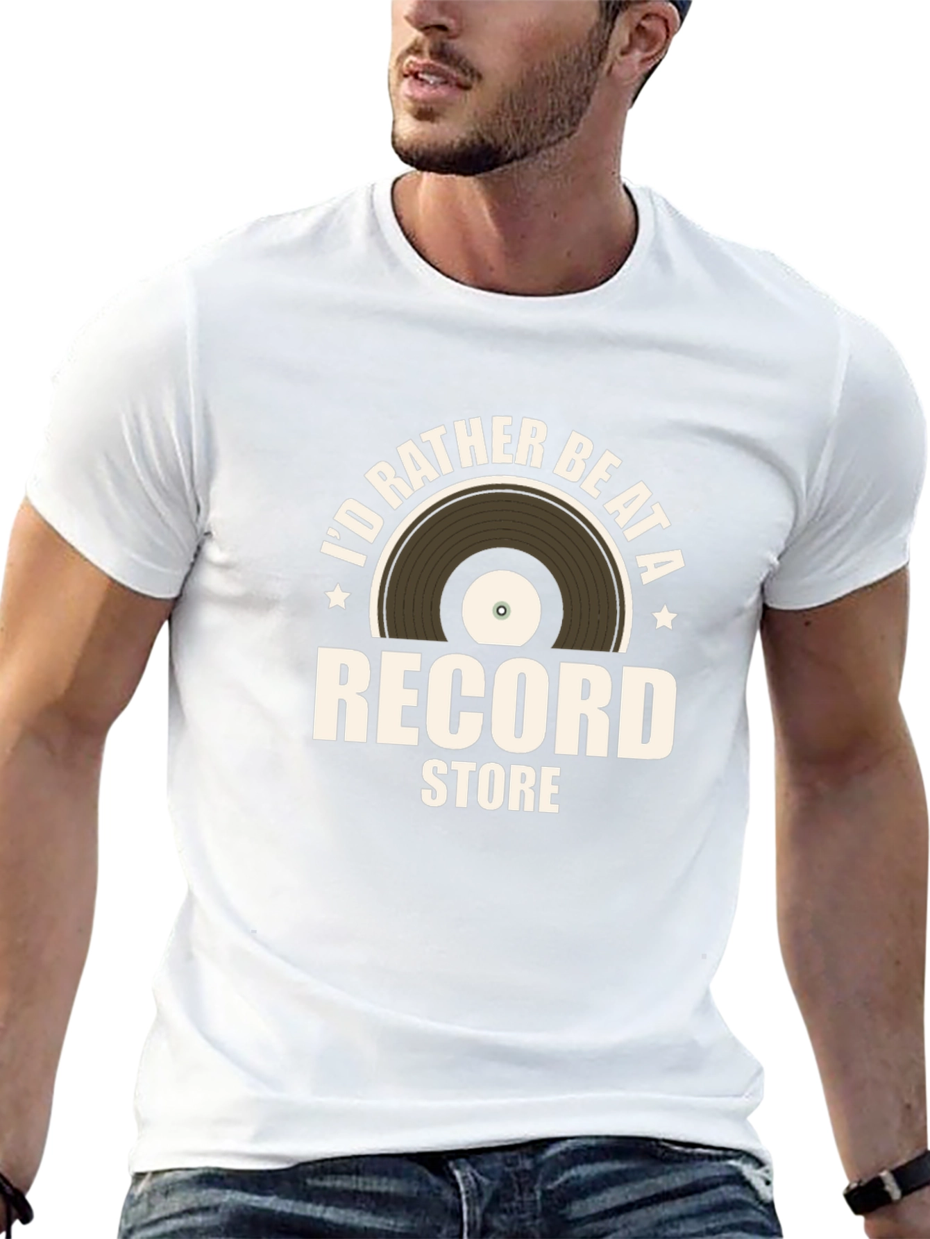 Id Rather Be At a Record Store Graphic Tee