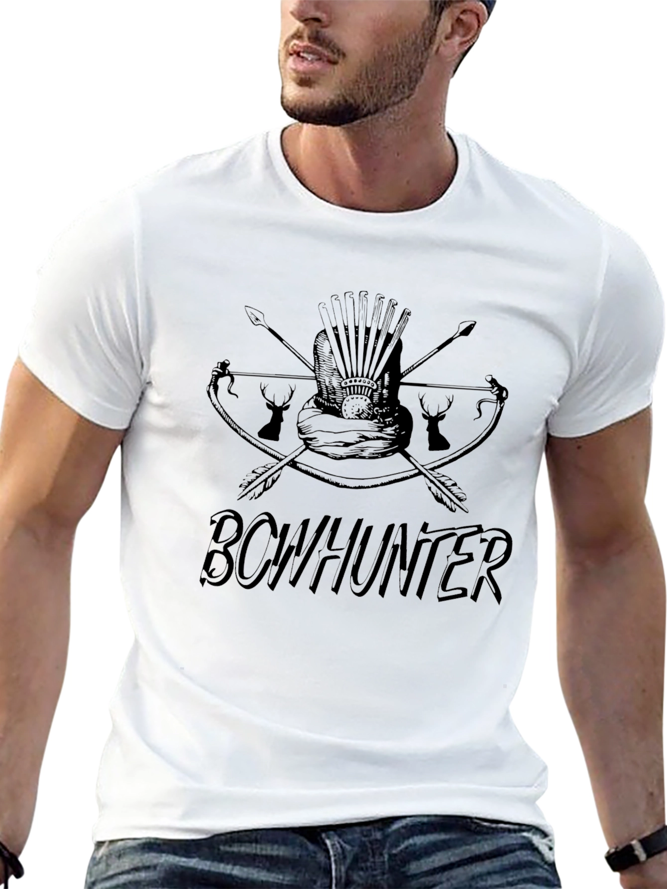 Bowhunter Graphic Tee - Black Casual T-Shirt
