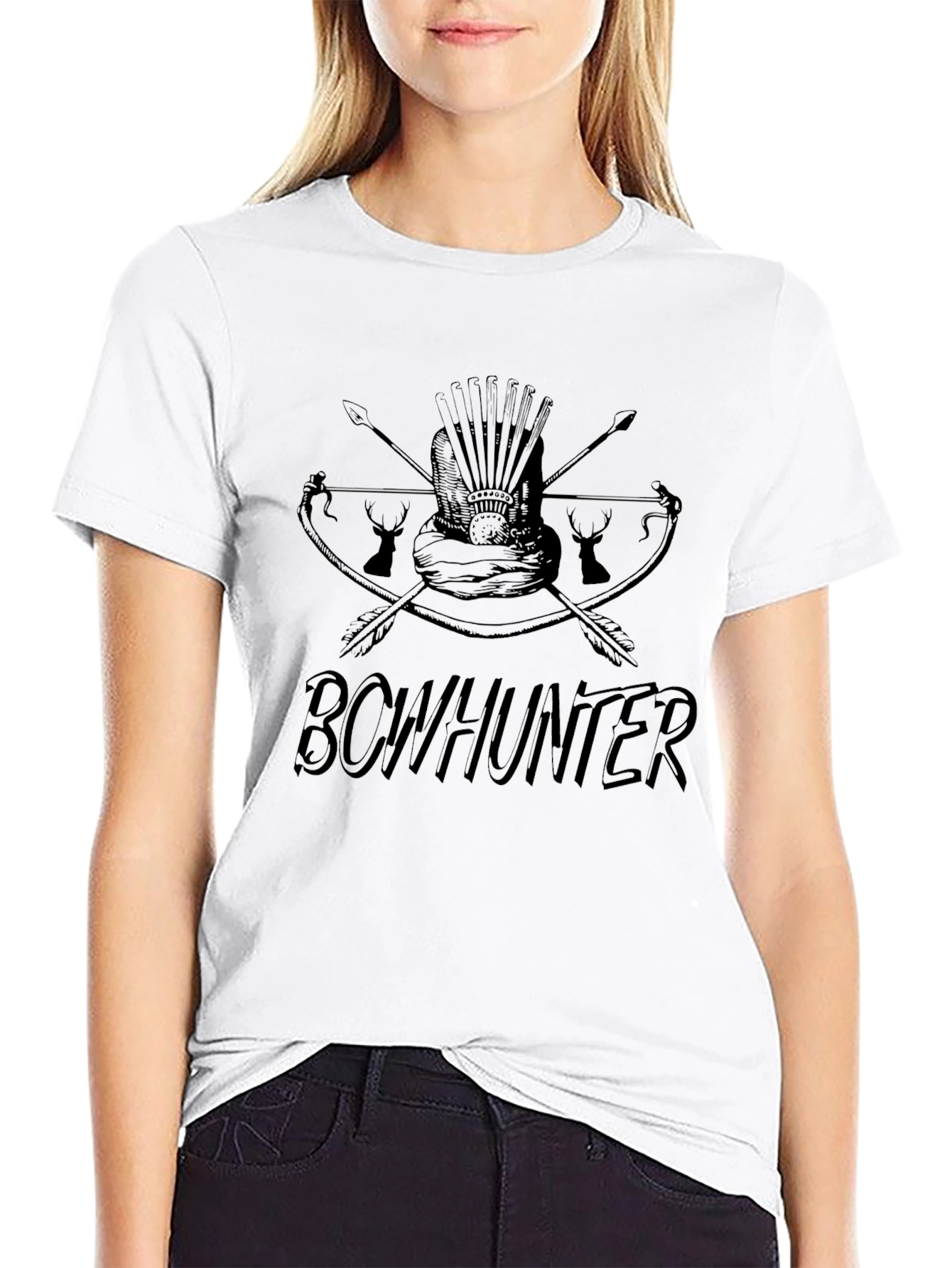 Bowhunter Graphic Tee - Black Casual T-Shirt