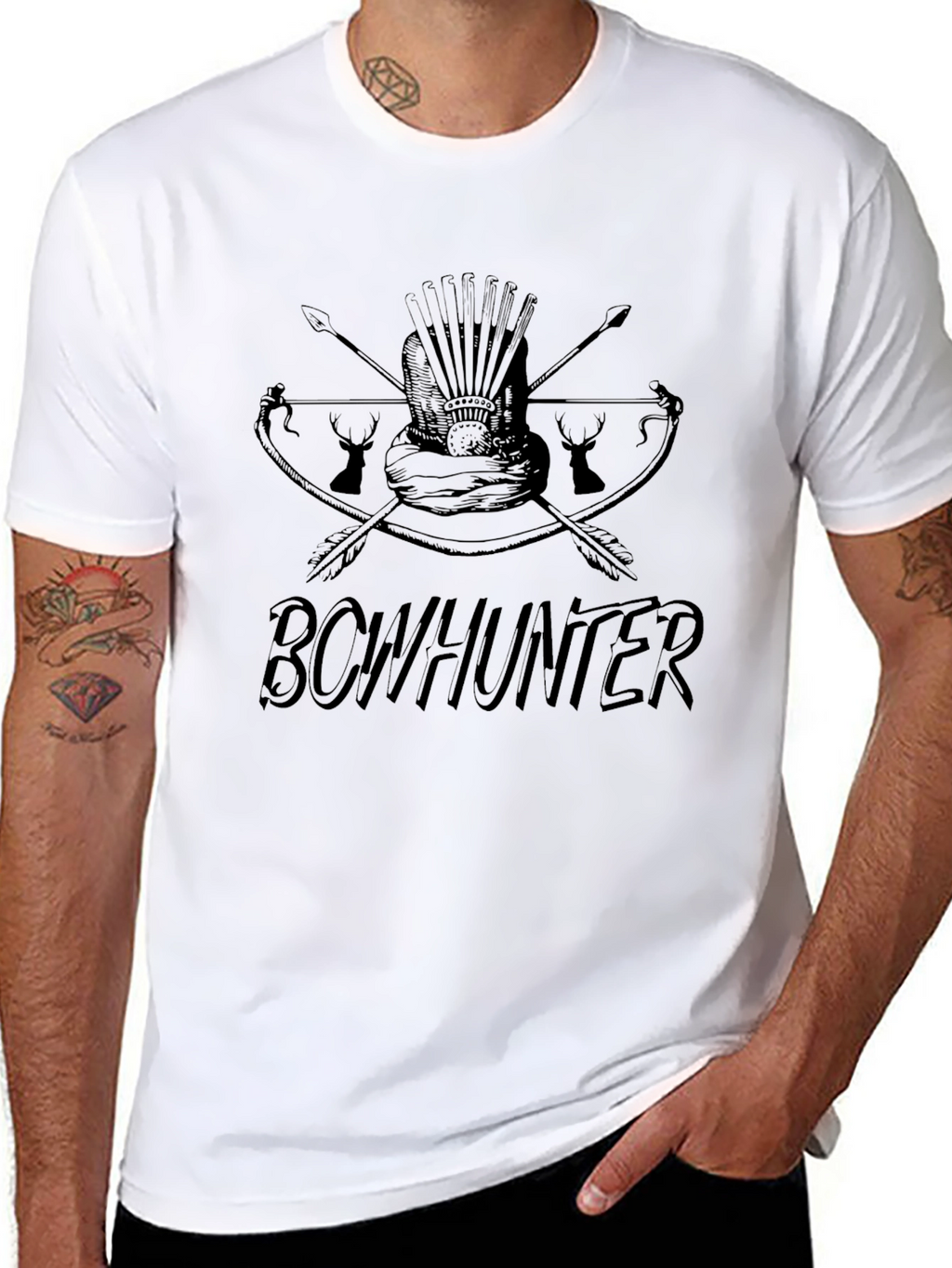 Bowhunter Graphic Tee - Black Casual T-Shirt