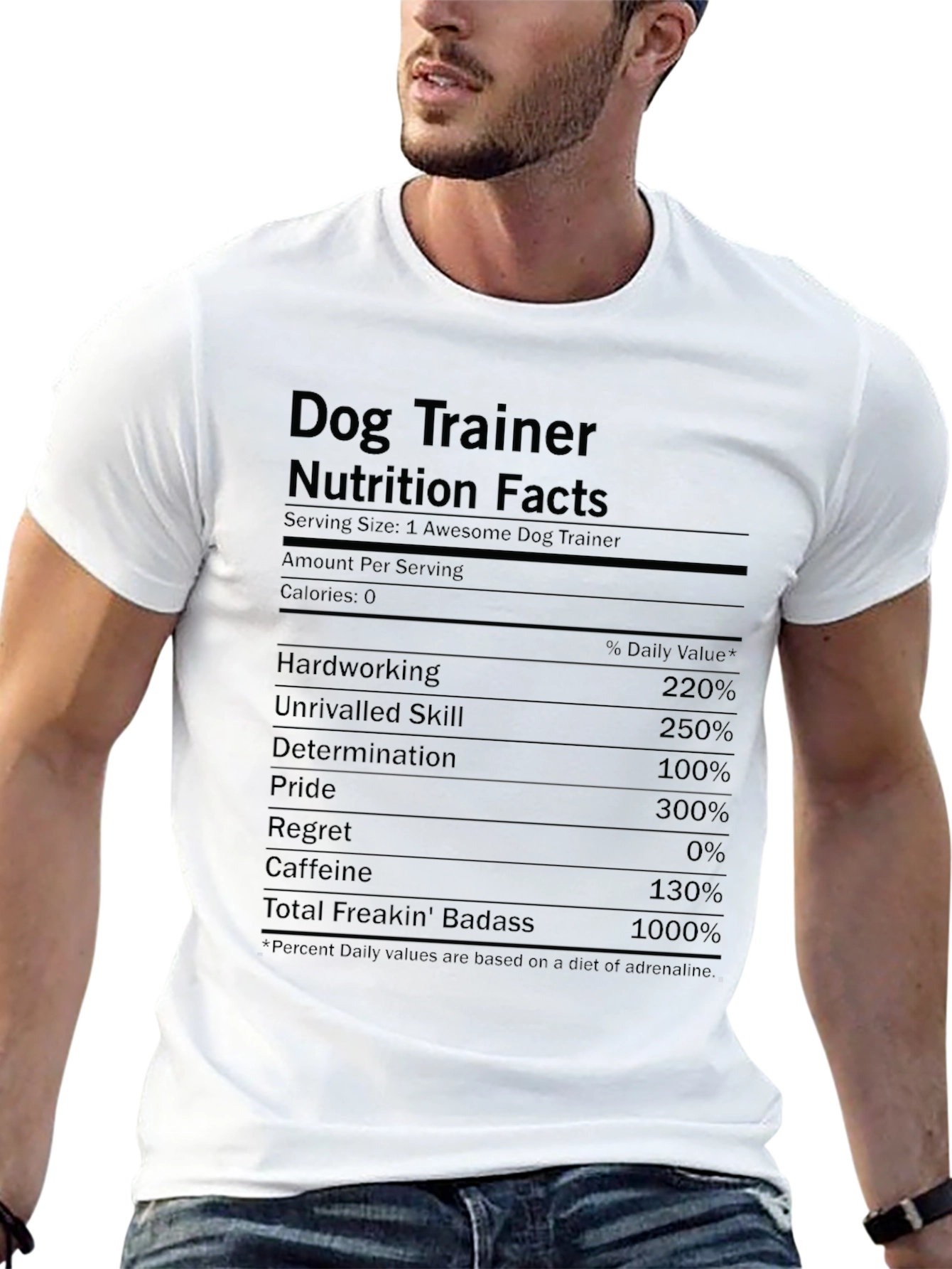 Dog Trainer Nutrition Facts Graphic Tee