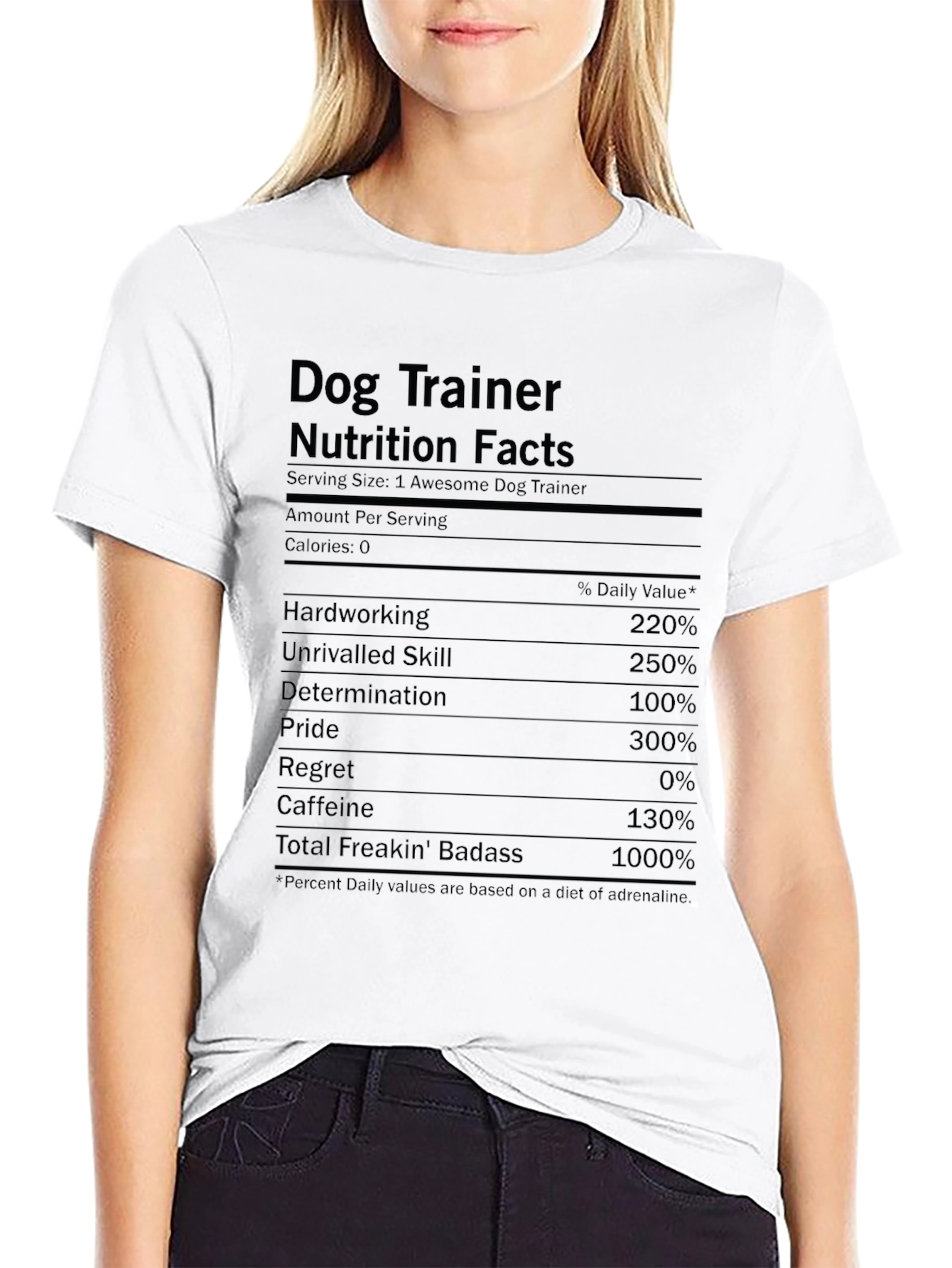 Dog Trainer Nutrition Facts Graphic Tee