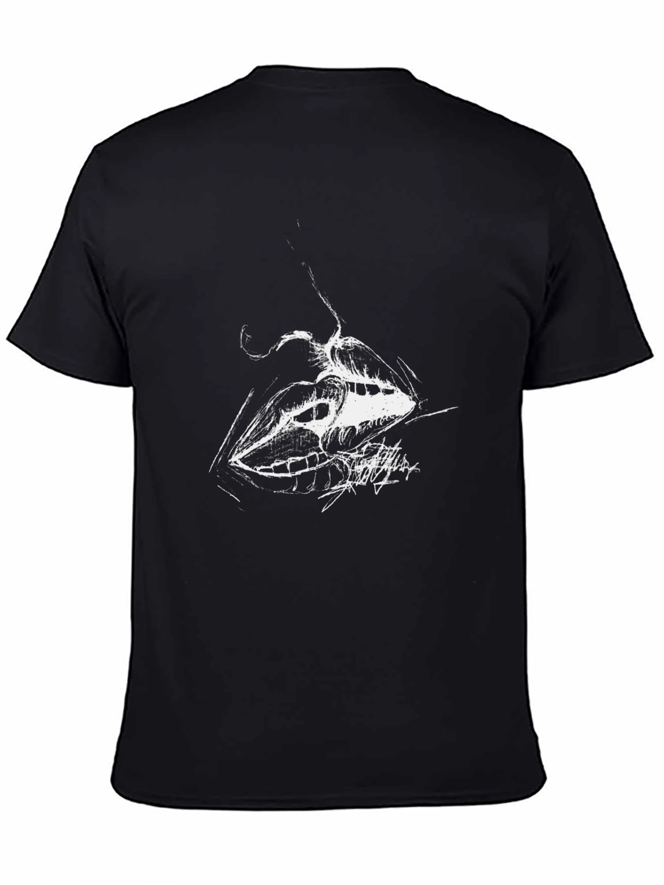 Abstract Lips Graphic Black T-Shirt