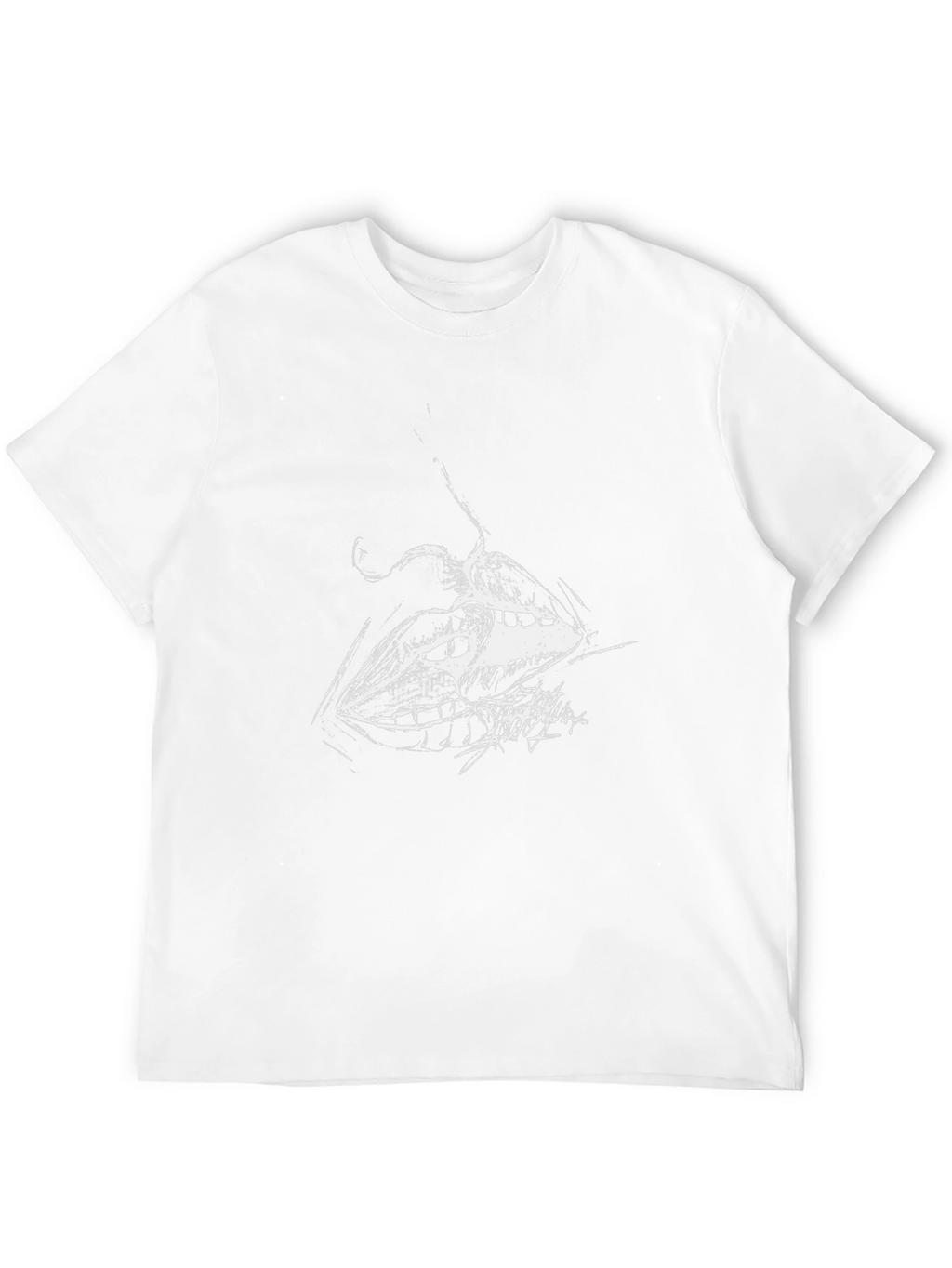 Abstract Lips Graphic Black T-Shirt