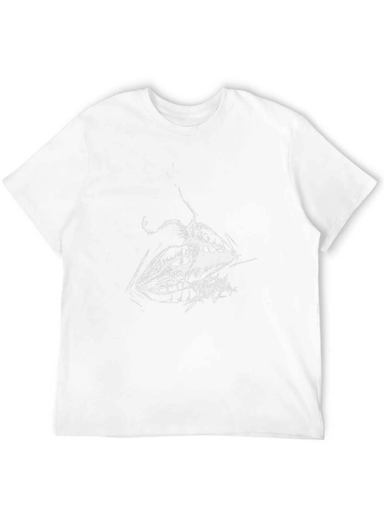 Abstract Lips Graphic Black T-Shirt