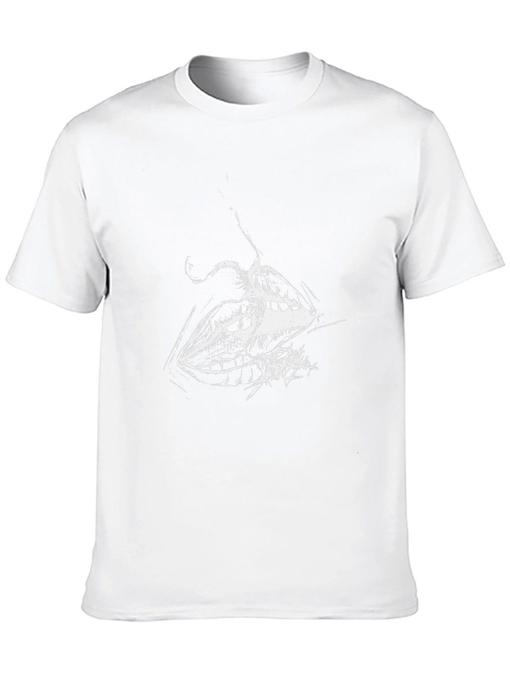 Abstract Lips Graphic Black T-Shirt
