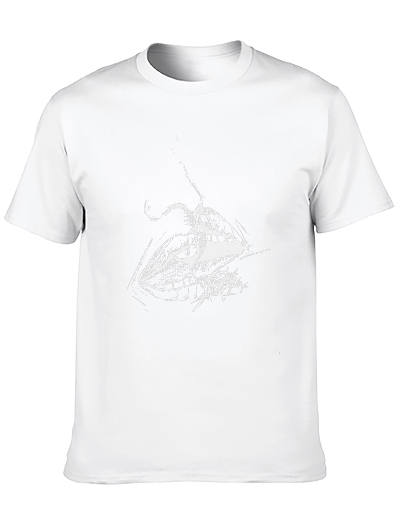 Abstract Lips Graphic Black T-Shirt