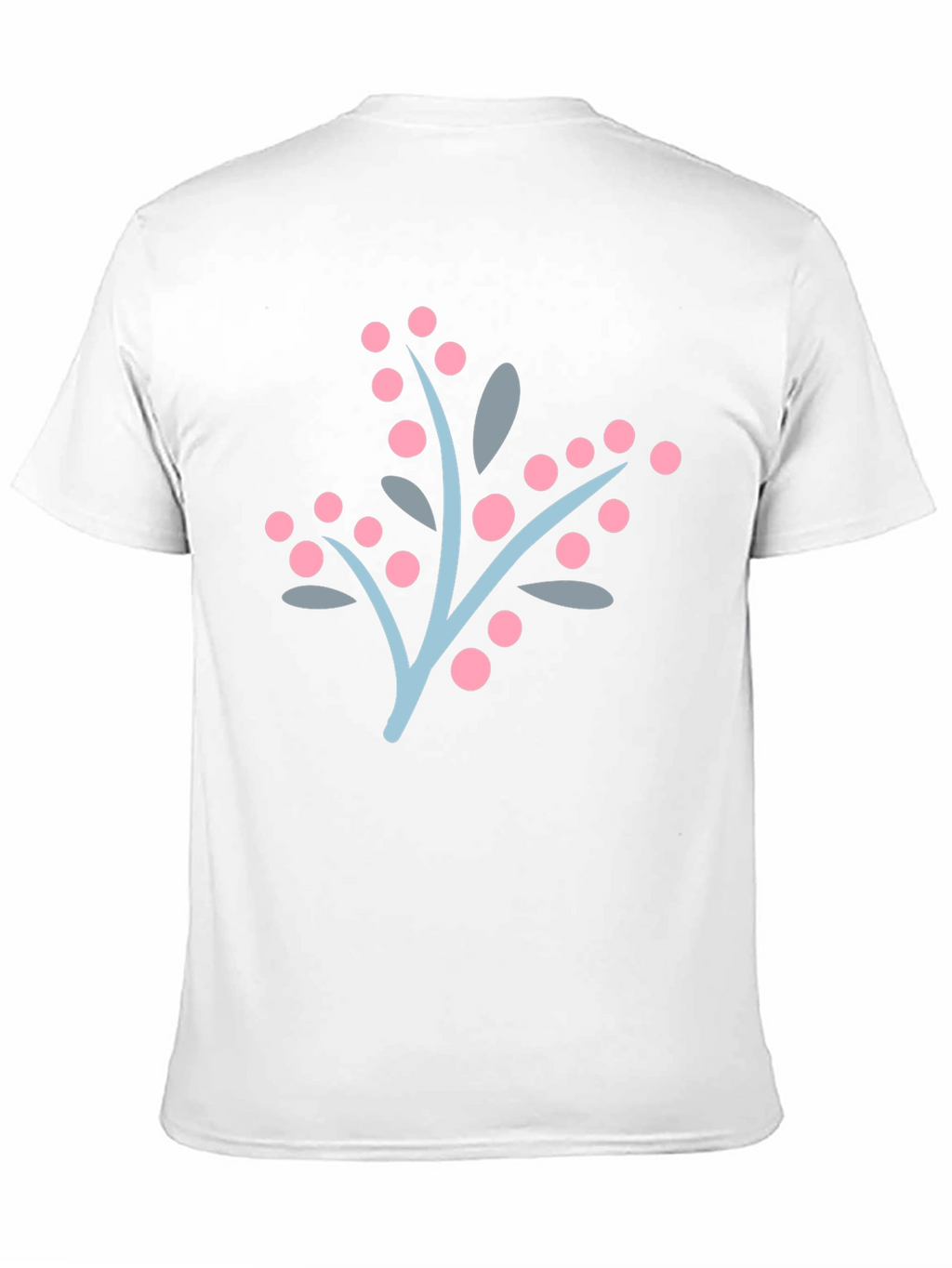 Stylish Black Tee with Berry Branch Design