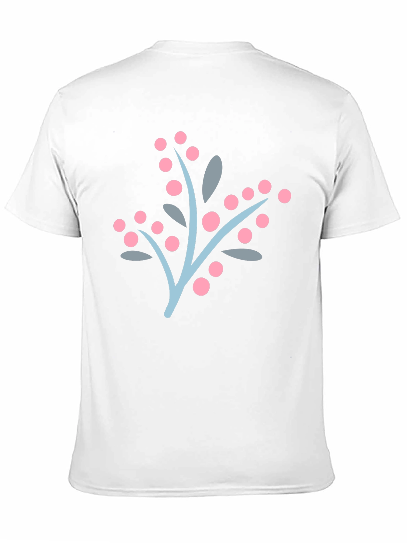 Stylish Black Tee with Berry Branch Design