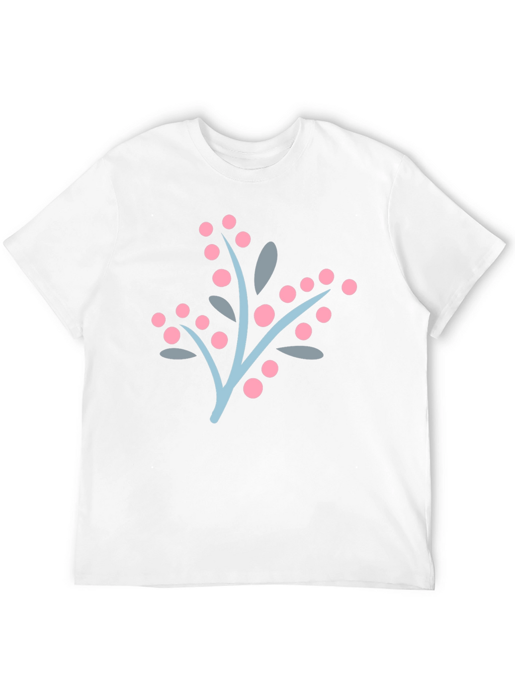 Stylish Black Tee with Berry Branch Design