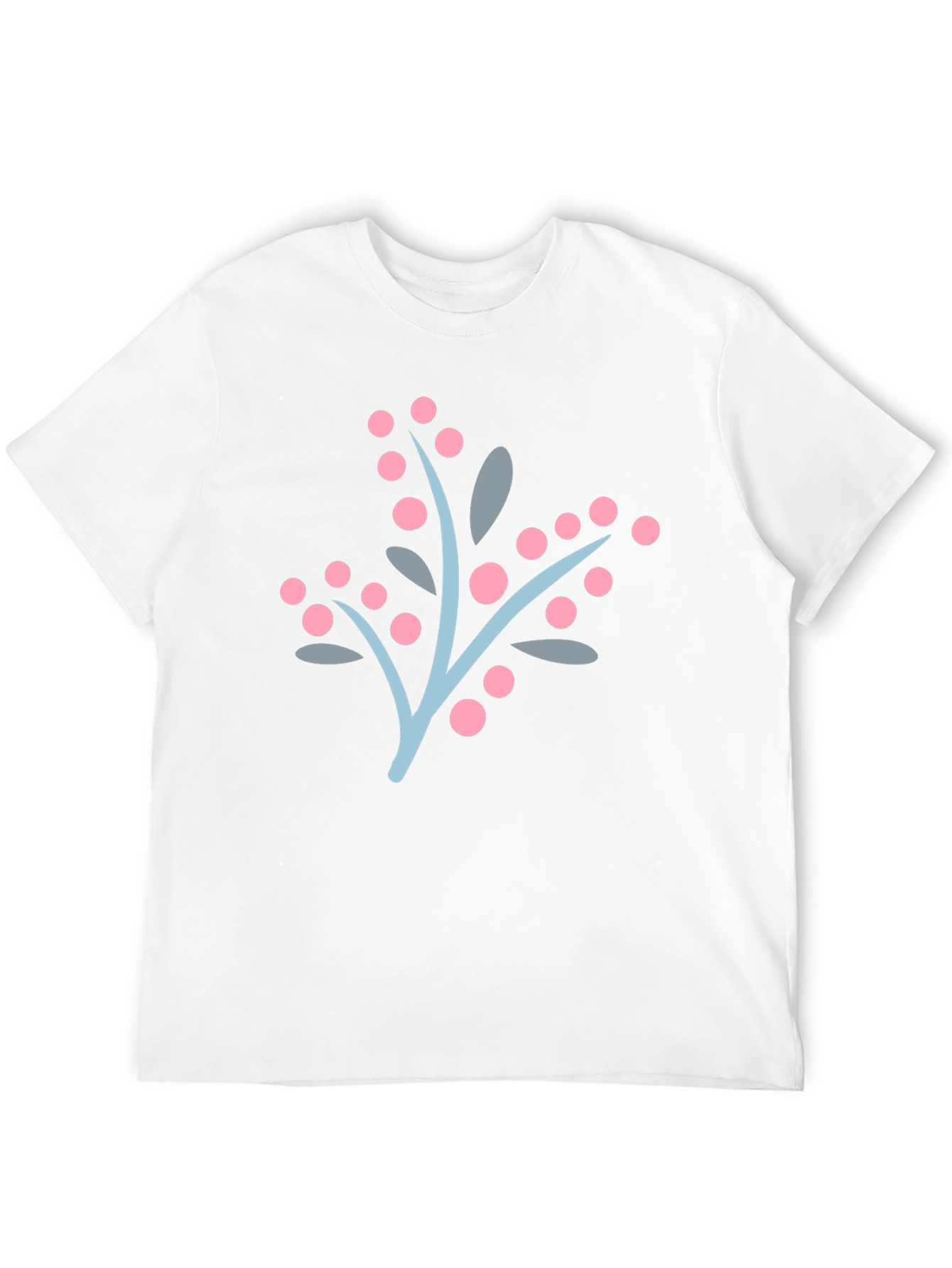 Stylish Black Tee with Berry Branch Design