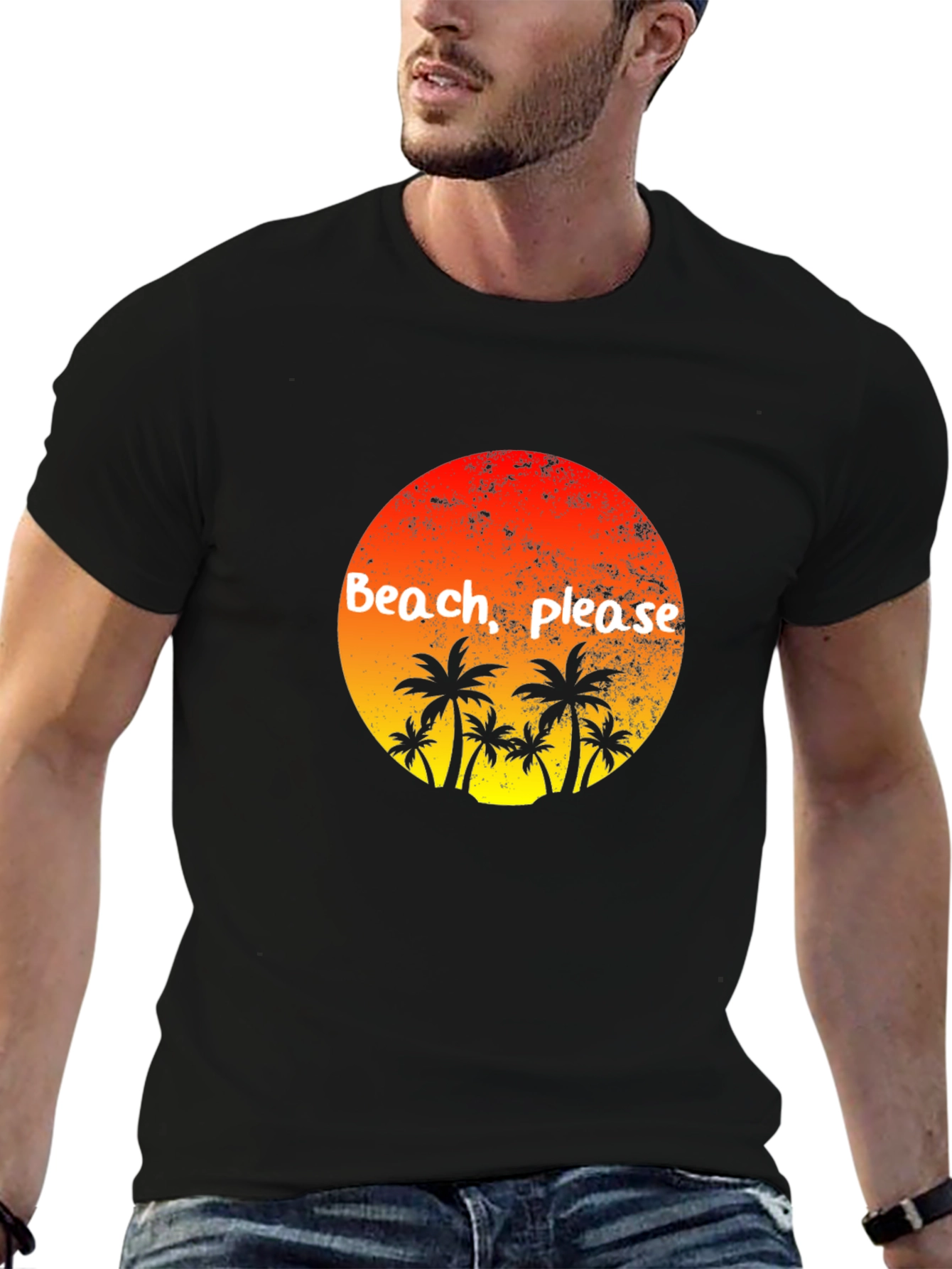 Beach Please Palm Tree T-Shirt - Tropical Vibes