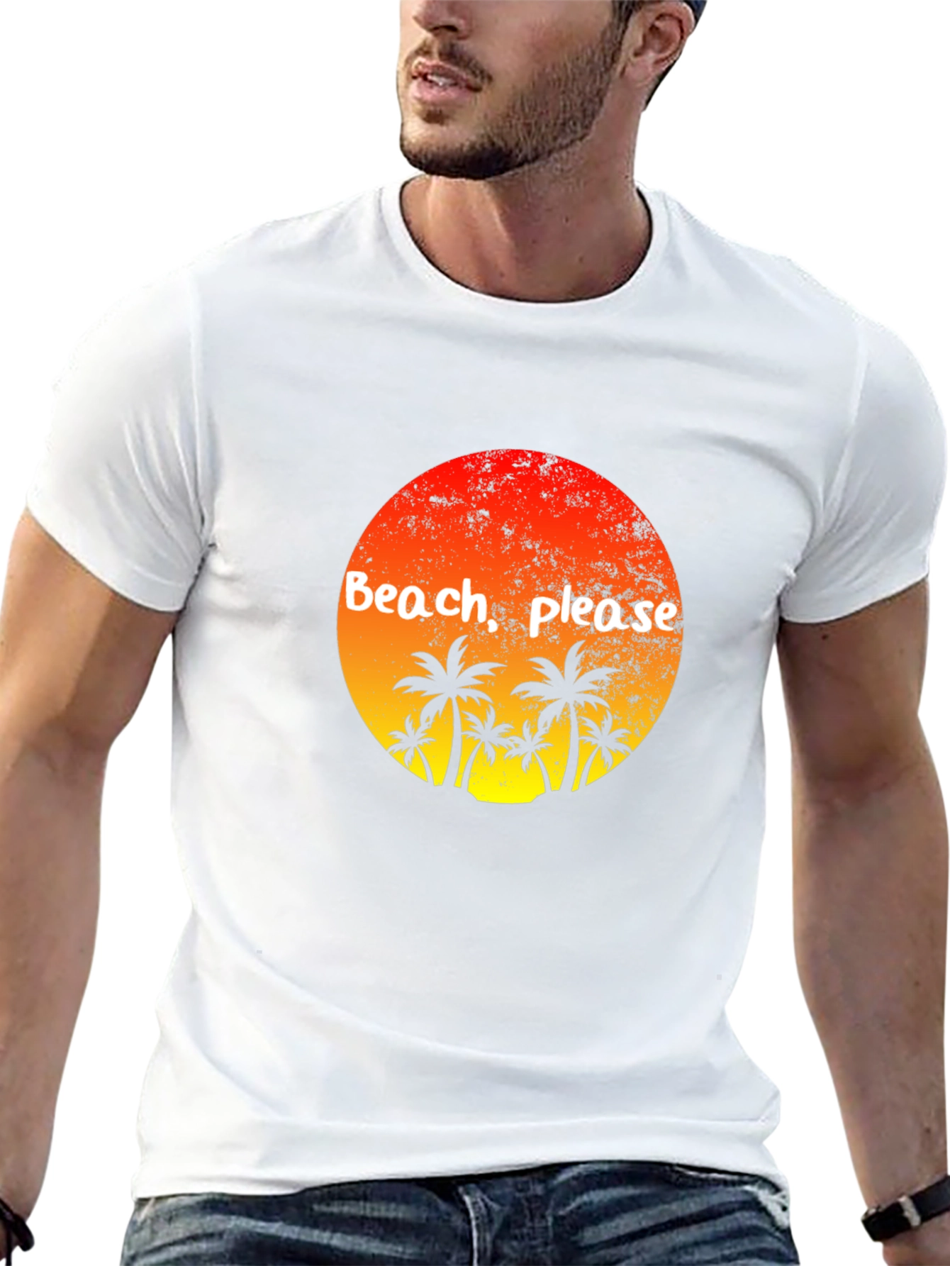 Beach Please Palm Tree T-Shirt - Tropical Vibes