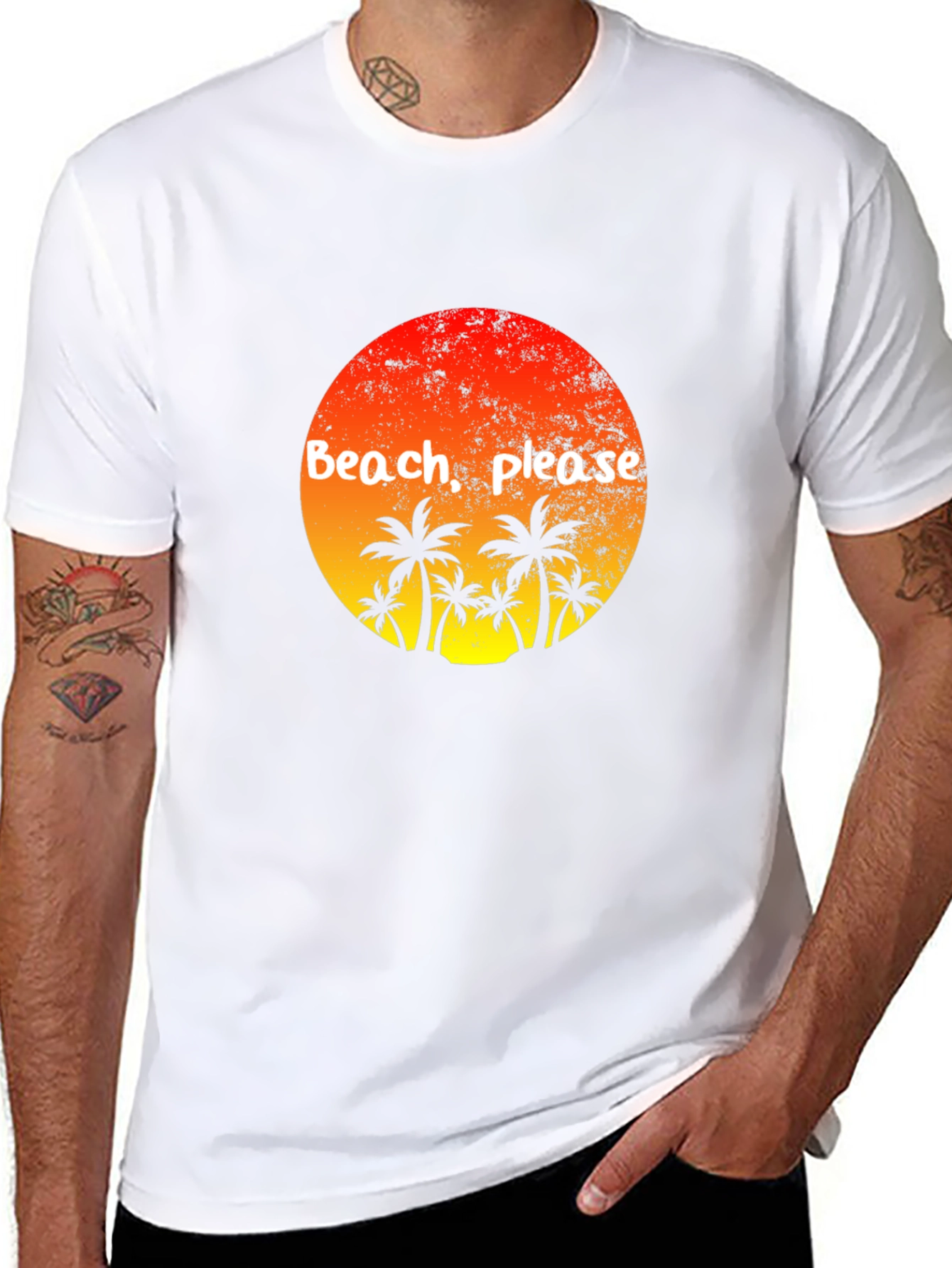Beach Please Palm Tree T-Shirt - Tropical Vibes