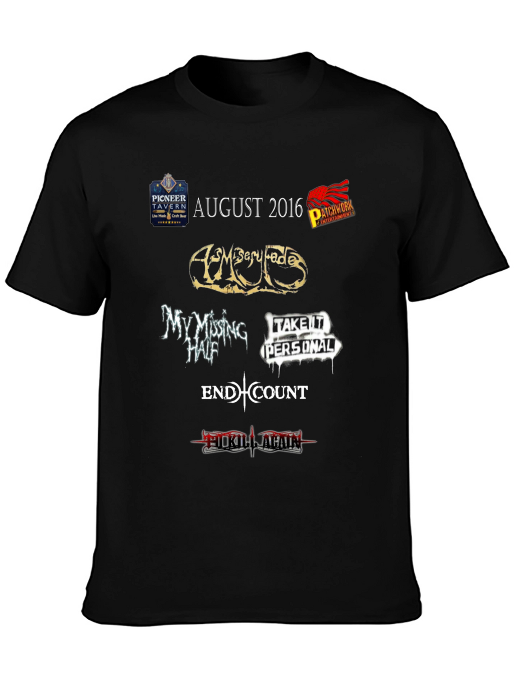 August 2016 Pioneer Tavern Concert T-Shirt