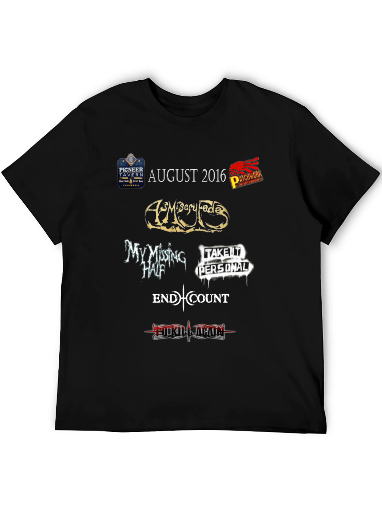 August 2016 Pioneer Tavern Concert T-Shirt