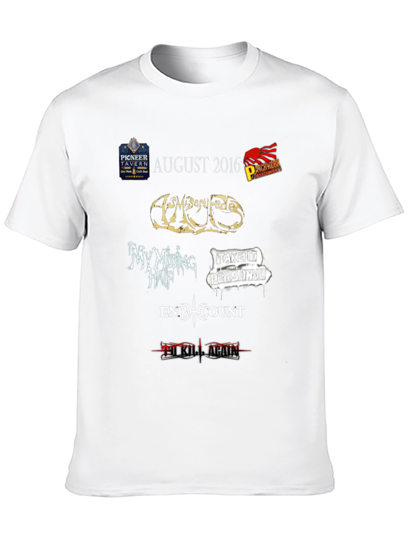 August 2016 Pioneer Tavern Concert T-Shirt