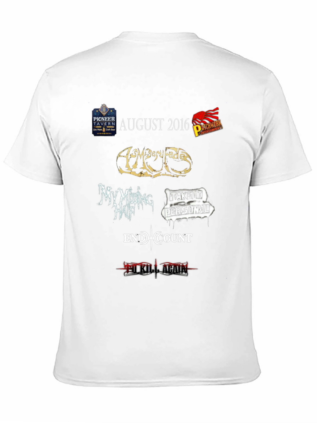 August 2016 Pioneer Tavern Concert T-Shirt