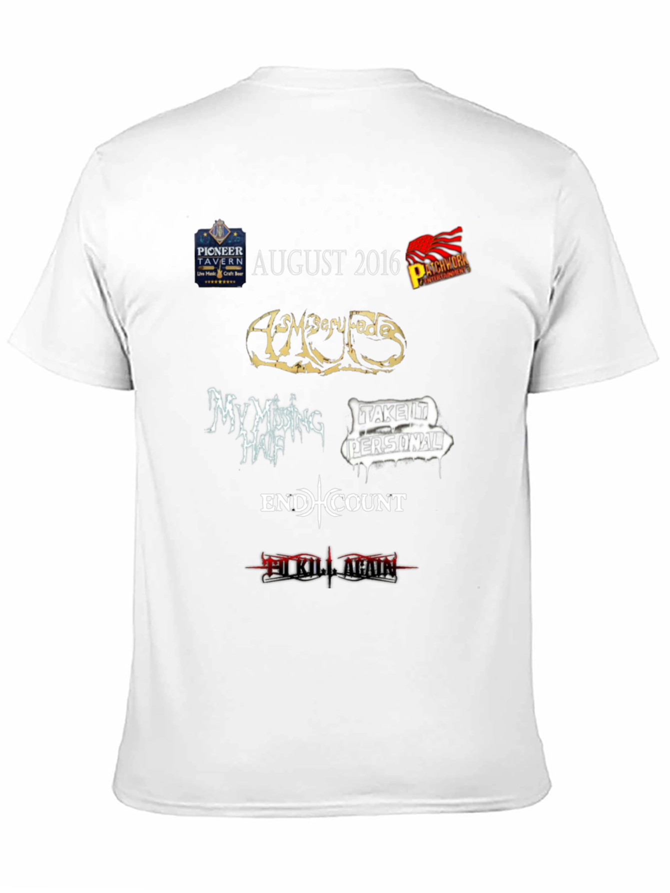 August 2016 Pioneer Tavern Concert T-Shirt