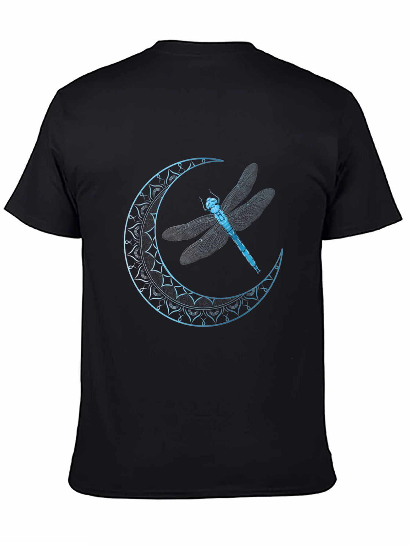Dragonfly Moon Graphic Tee - Black Cotton Blend