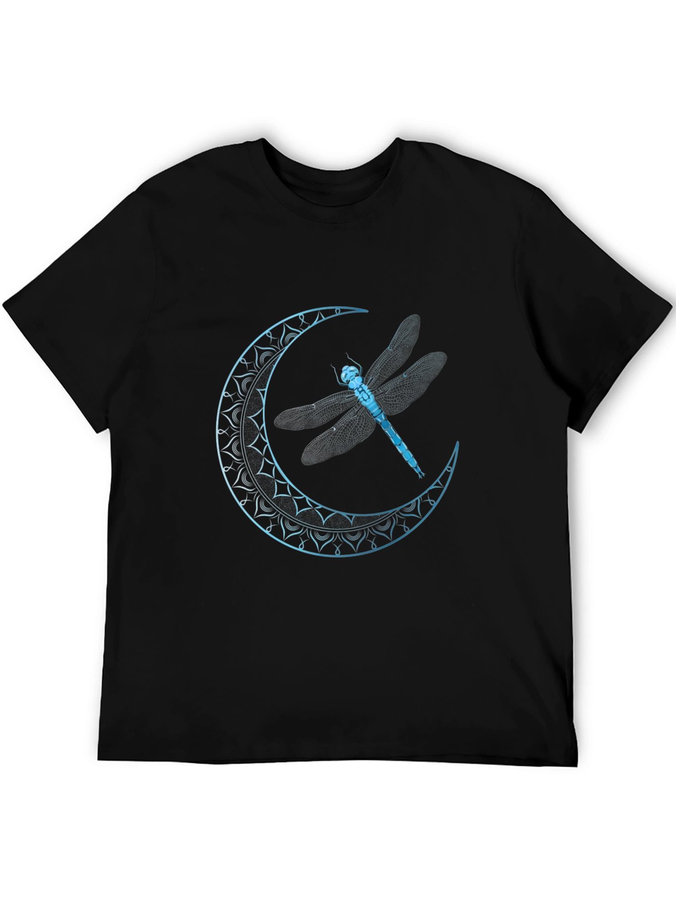 Dragonfly Moon Graphic Tee - Black Cotton Blend