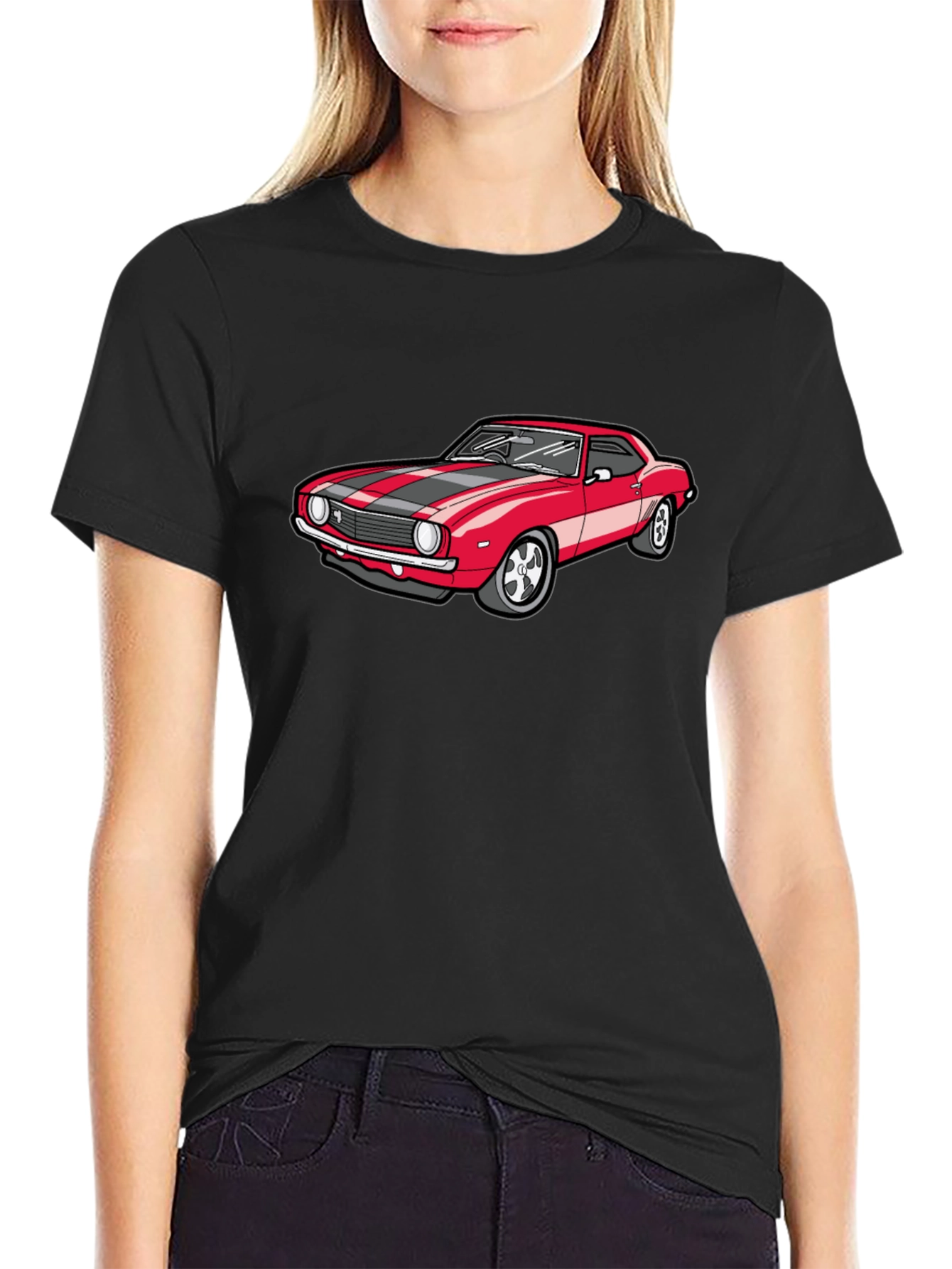 Classic Red Car Graphic T-Shirt