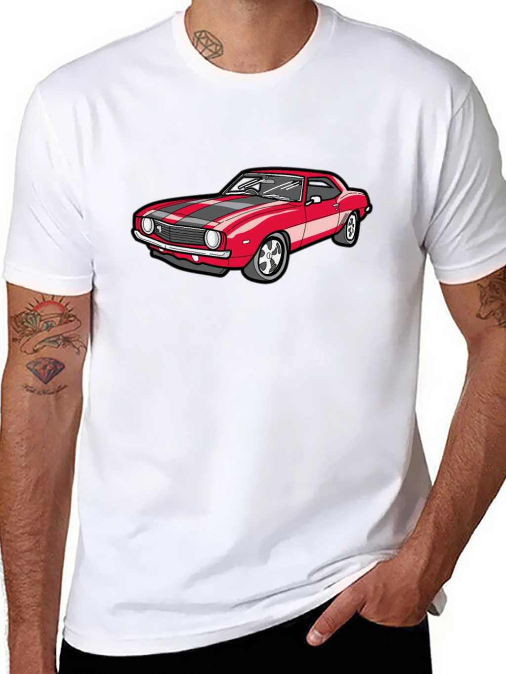 Classic Red Car Graphic T-Shirt